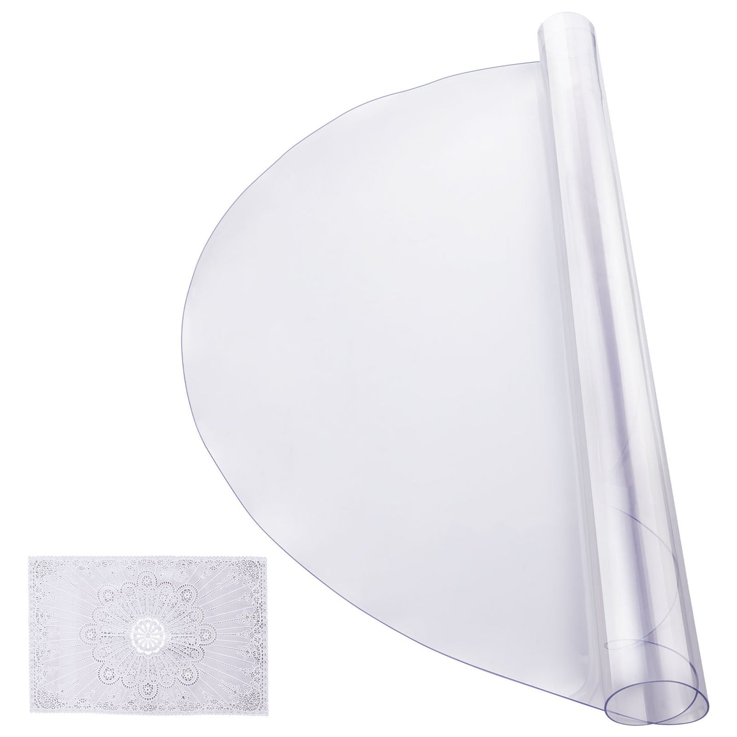 PVC bordsskydd 48 tum runt skrivbordsskydd i klar plast 2,0 mm tjockt