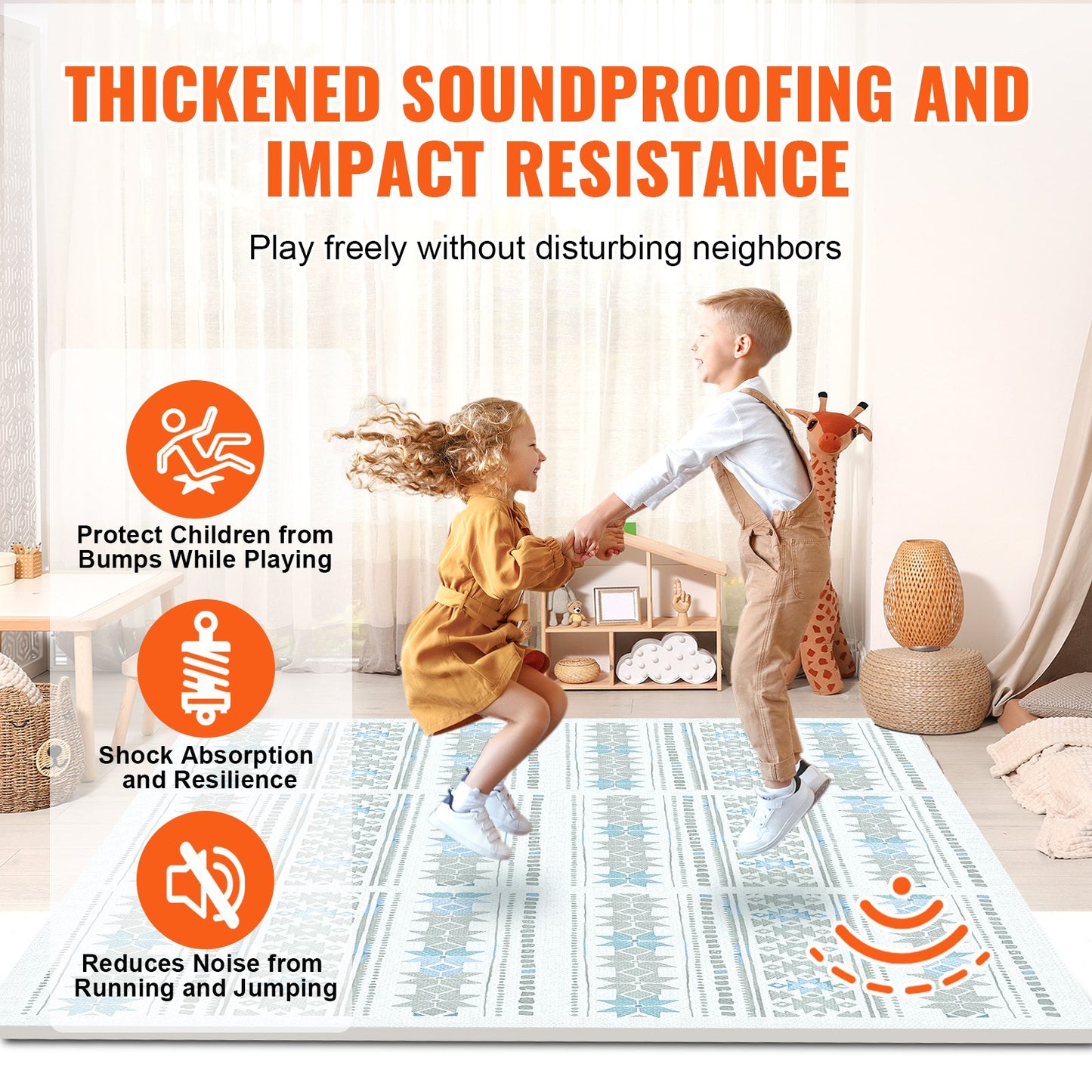 Kids Foam Pussel Golv Lekmatta 0,5 i 6 st Interlocking EVA Soft Tiles