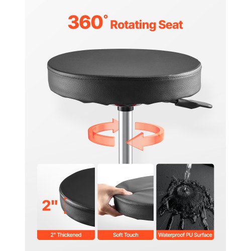 Rolling Mechanic Stool Adjustable Garage Seat 300 lbs Load with Wheels | EU