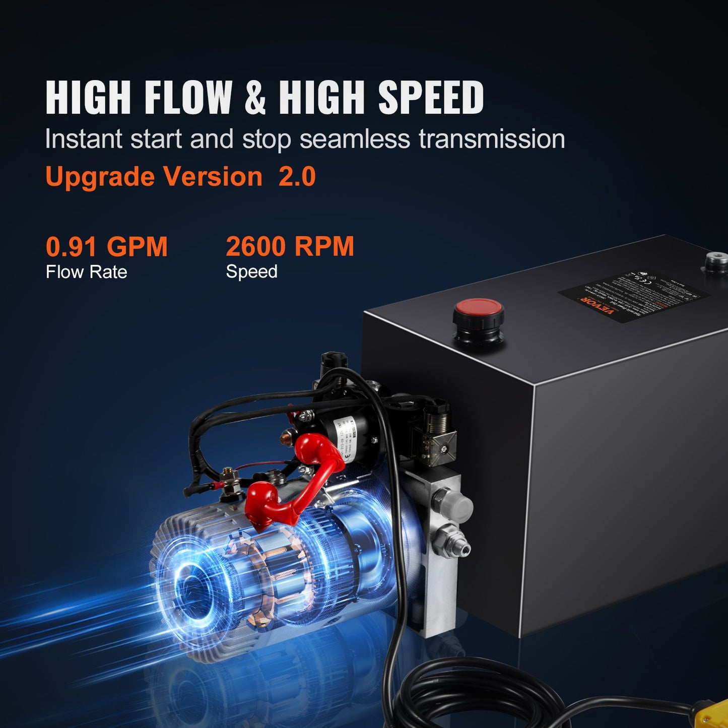 Hydraulpump 15 Quarts Dubbelverkande Dump Trailer Pump Power Unit DC 12V