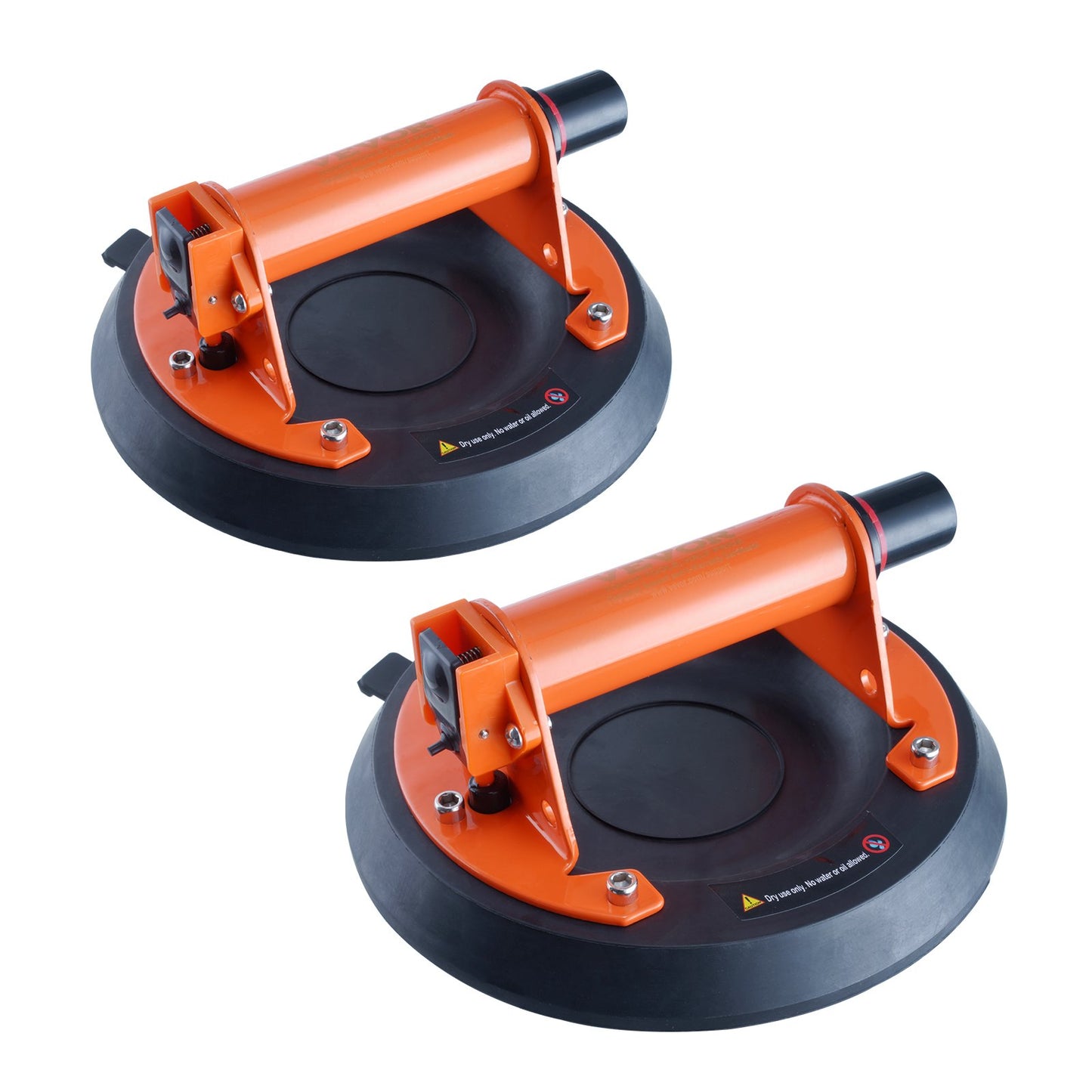Glass Suction Cup, 8" 2-Pack 615 lbs Load Capacity, Vacuum Suction Cup with Steel Handle and Carrying Case, Heavy Duty Industrial Suction Cup Lifting Tools for Glass, Granite, Tile, Metal, Wood Lifting