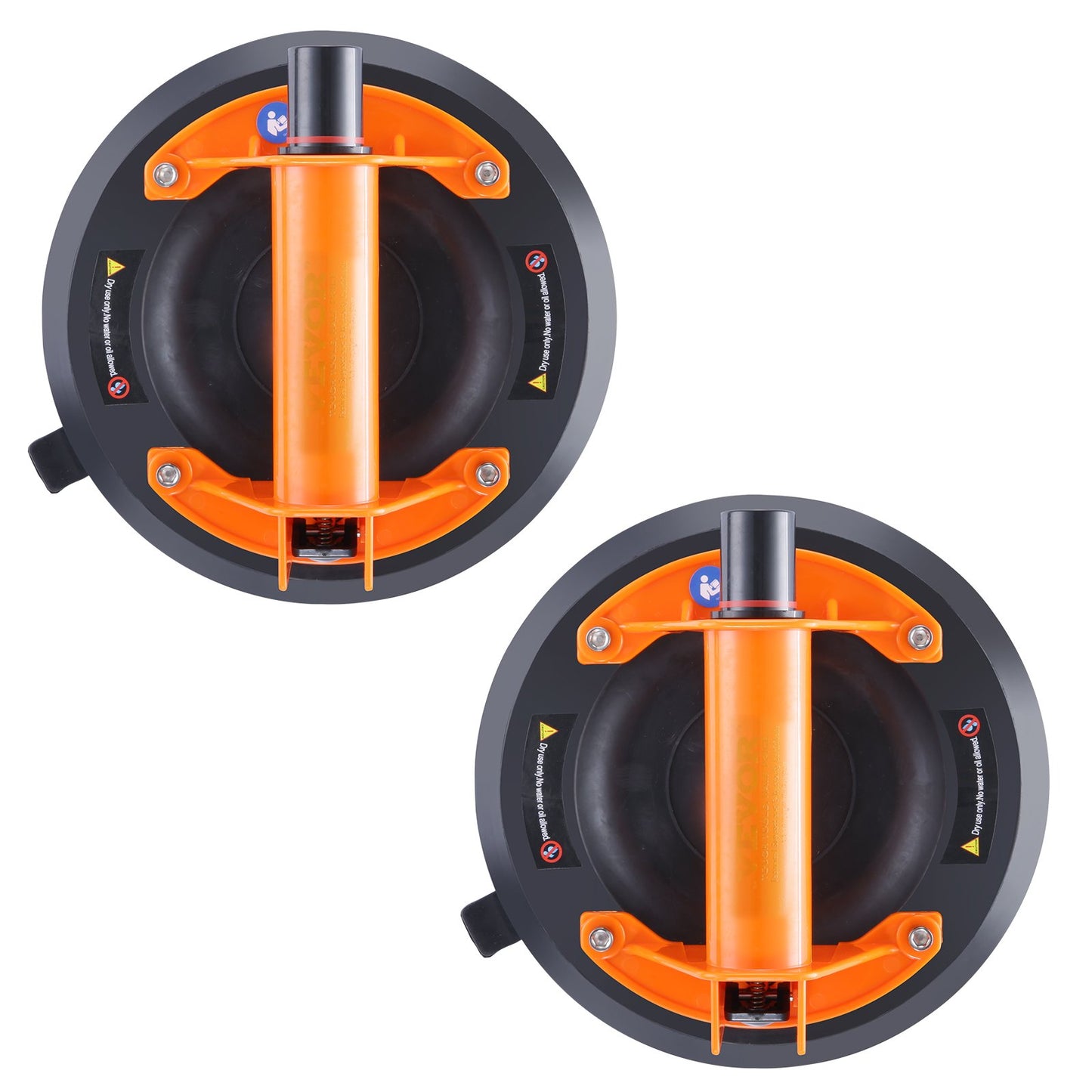 Glass Suction Cup, 8" 2-Pack 615 lbs Load Capacity, Vacuum Suction Cup with Steel Handle and Carrying Case, Heavy Duty Industrial Suction Cup Lifting Tools for Glass, Granite, Tile, Metal, Wood Lifting
