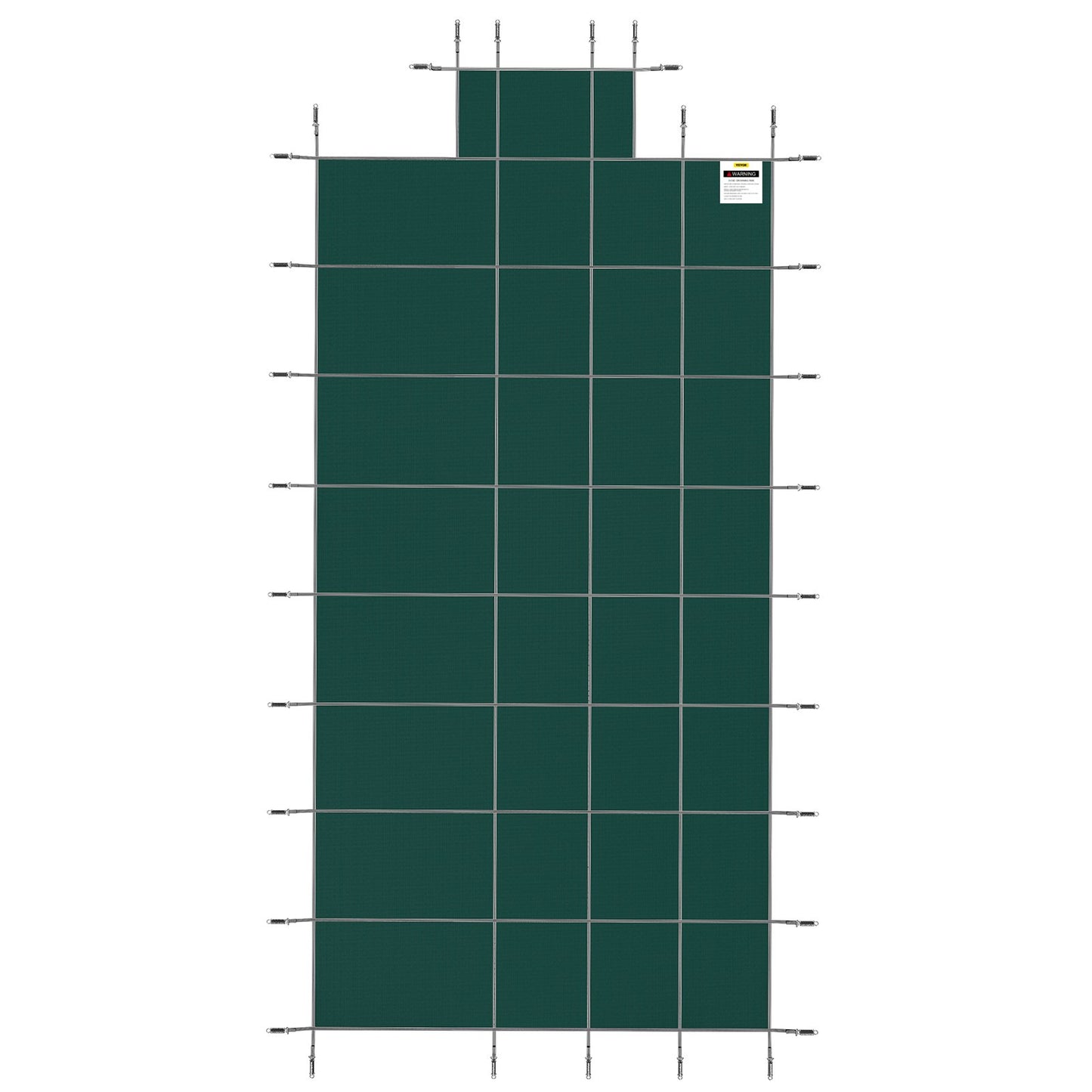 Pool Safety Cover Fits 16x32ft Rectangular Inground Pools, Safety Pool Cover with 4x10ft Middle End Step, Mesh Solid Pool Cover with Drainage Holes for Swimming Pool, Winter Safety Cover, Green