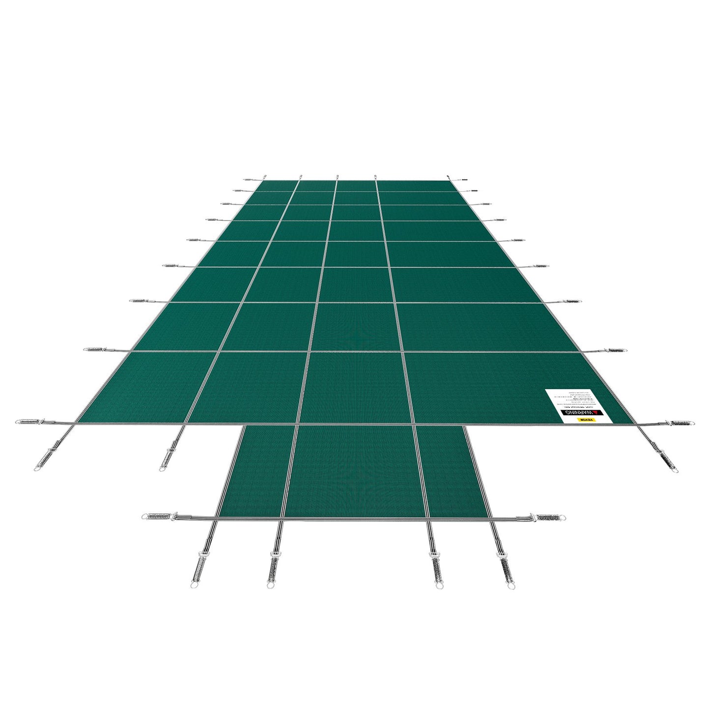 Pool Safety Cover Fits 16x32ft Rectangular Inground Pools, Safety Pool Cover with 4x10ft Middle End Step, Mesh Solid Pool Cover with Drainage Holes for Swimming Pool, Winter Safety Cover, Green