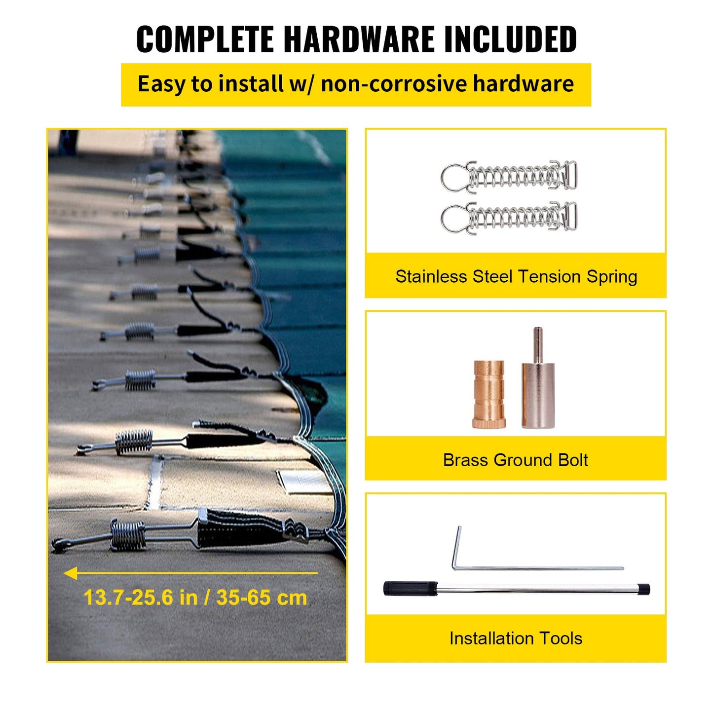 Poolsäkerhetsskydd Passar 20x40ft rektangel i ingravda pooler, Säkerhetspoolskydd med 4x10ft mittändsteg, Mesh Solid Poolöverdrag med dräneringshål för pool, Vintersäkerhetsöverdrag, Grön