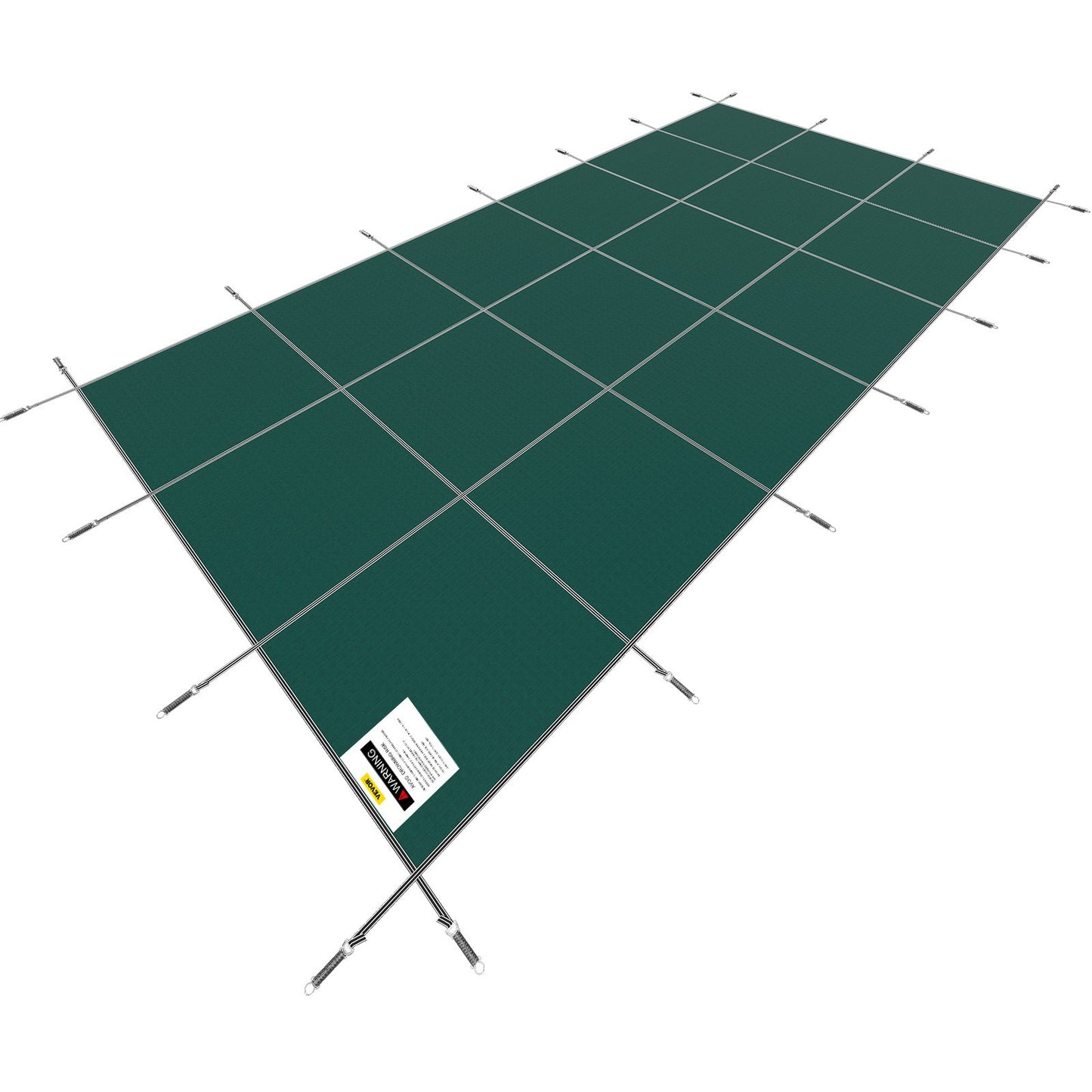 Pool-Sicherheitsabdeckung passend für rechteckige Einbaupools (20 x 40 Fuß), Sicherheits-Poolabdeckung mit Abflusslöchern, solide Netz-Poolabdeckung für Pools, Winter-Sicherheitsabdeckung, grün