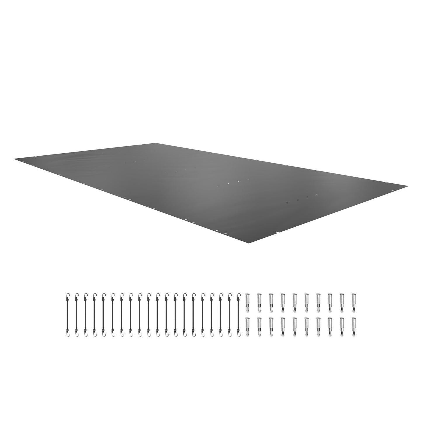 Pool Cover, 11.5x19.6 ft In-Ground Pool Cover, Charcoal PVC Pool Cover, Rectangular Safety Pool Cover Inground Protection Solid Safety Pool Cover for Winter Protection Pool Cover