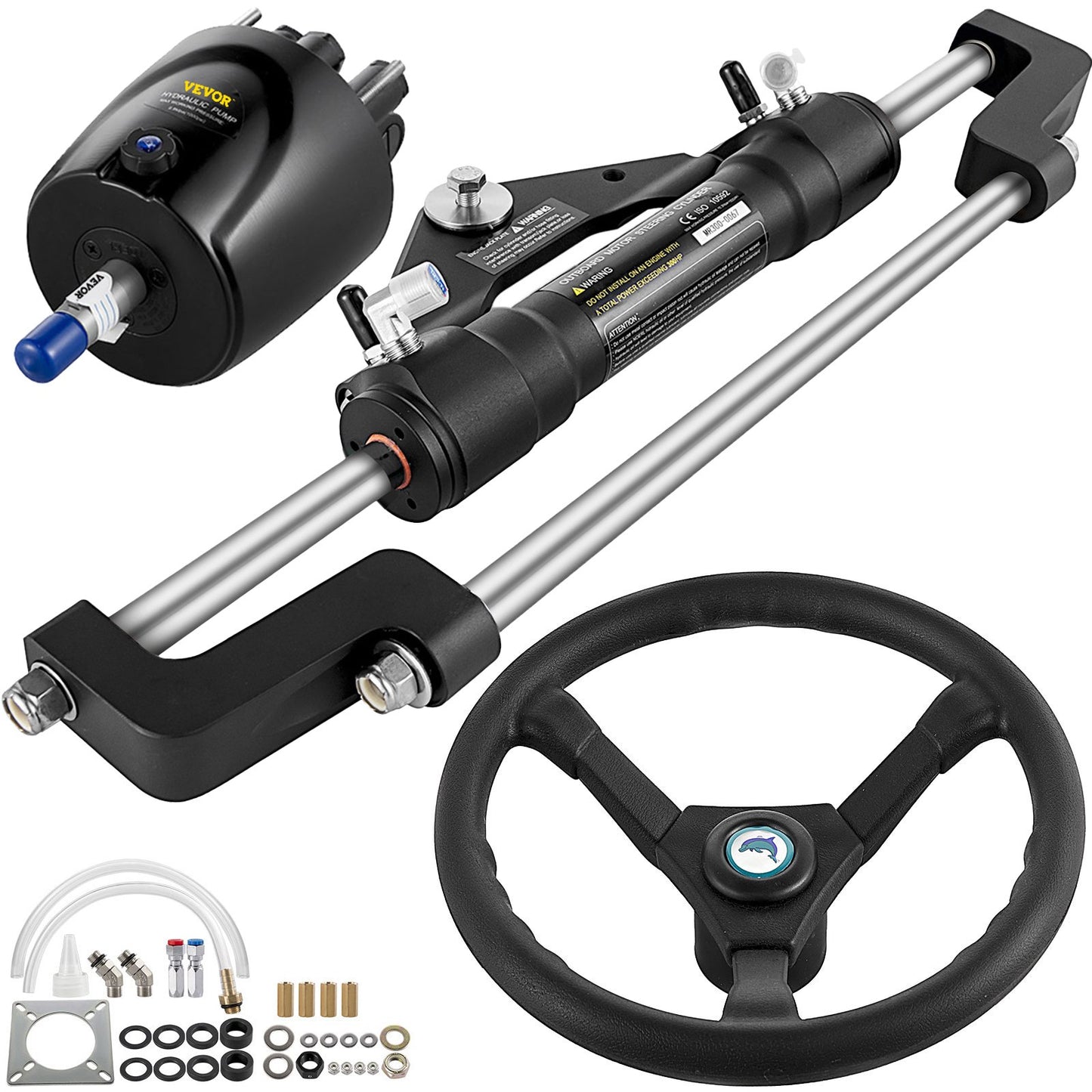 Hydraulic Steering Kit 300HP, Hydraulic Boat Steering Kit Helm Pump, Hydraulic Boat Steering Kit Utan hydraulisk styrslang för båtstyrningssystem