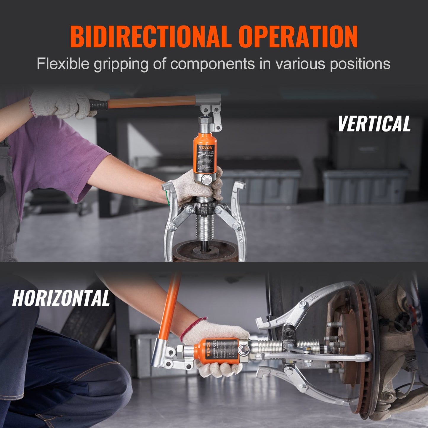 Hydraulic gear puller, 15 ton max capacity wheel bearing puller separator, 2 or 3 jaw puller, vertical and horizontal, 12" jaw hydraulic puller with case for puller hub