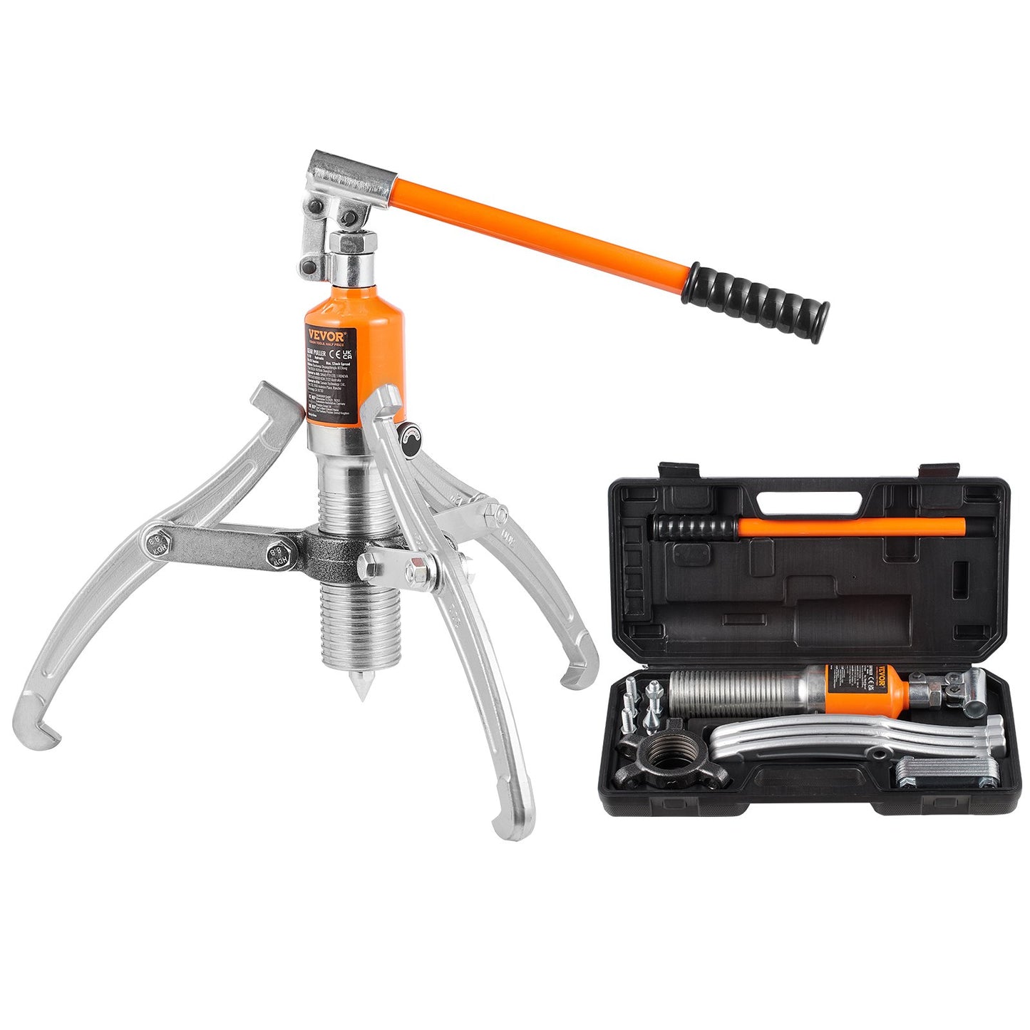 Hydraulic gear puller, 15 ton max capacity wheel bearing puller separator, 2 or 3 jaw puller, vertical and horizontal, 12" jaw hydraulic puller with case for puller hub