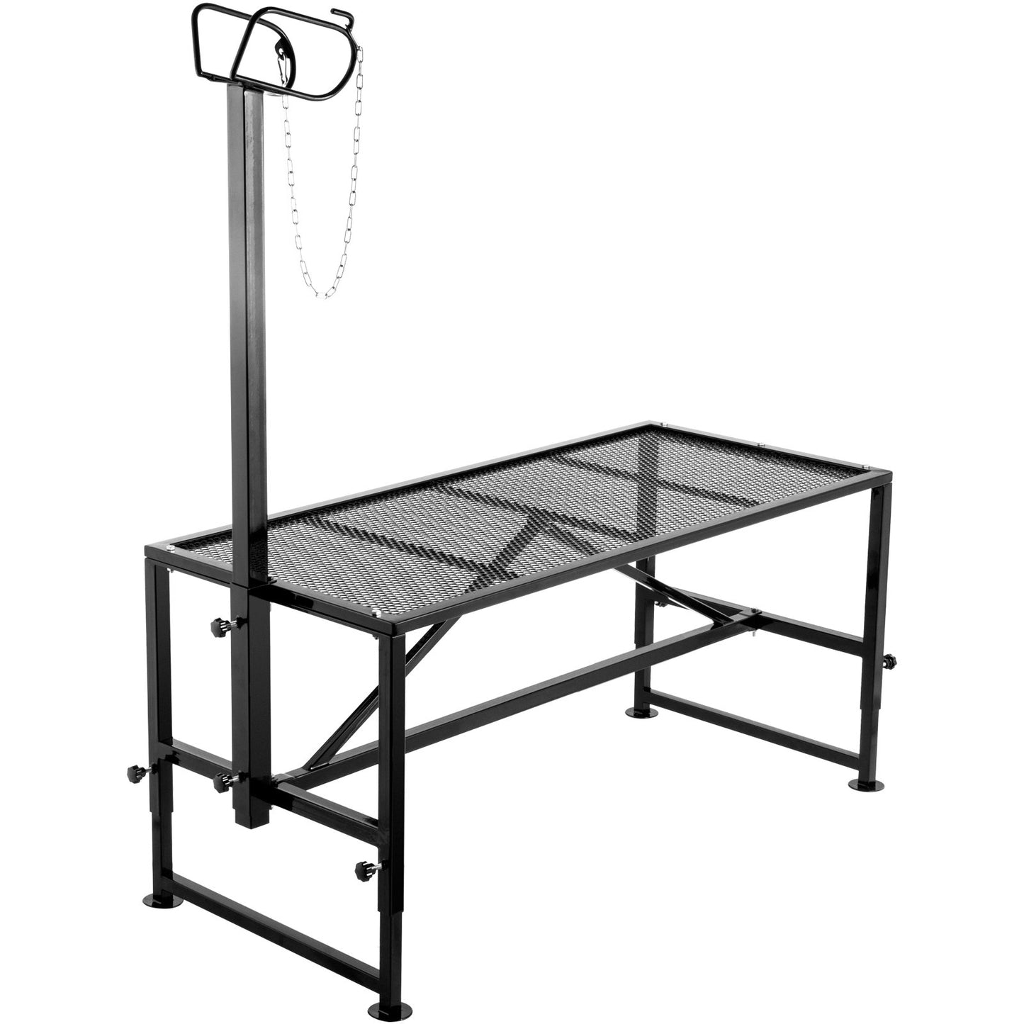 Viehständer 51x23 Zoll, Trimmständer mit geradem Kopf, Ziegenscherständer Metallständer Schafscherständer für Vieh-Trimmständer