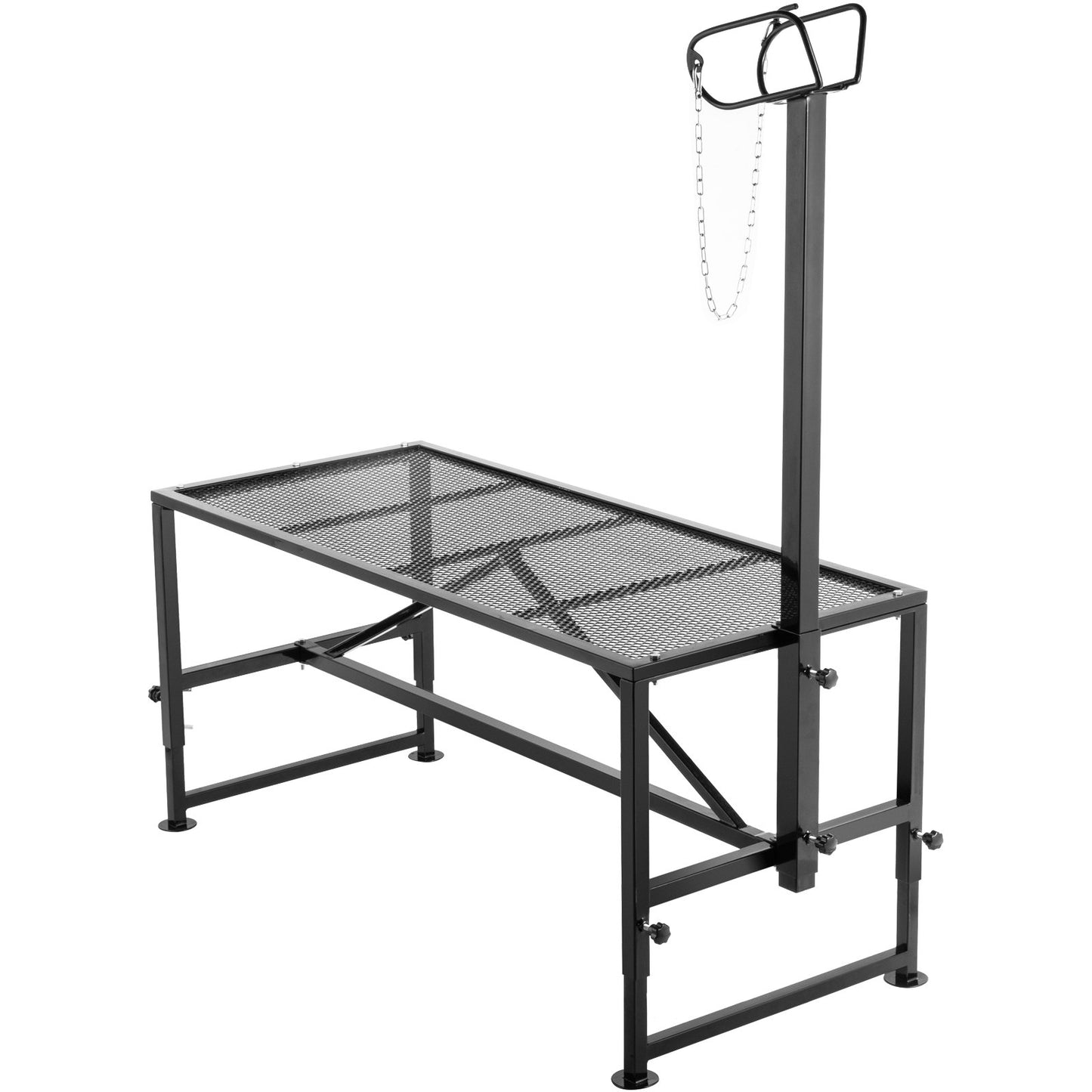 Viehständer 51x23 Zoll, Trimmständer mit geradem Kopf, Ziegenscherständer Metallständer Schafscherständer für Vieh-Trimmständer