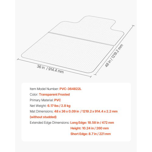 Stolsmatta med kant 91 x 112 cm för kontorsstolsmatta för heltäckningsmattor | EU