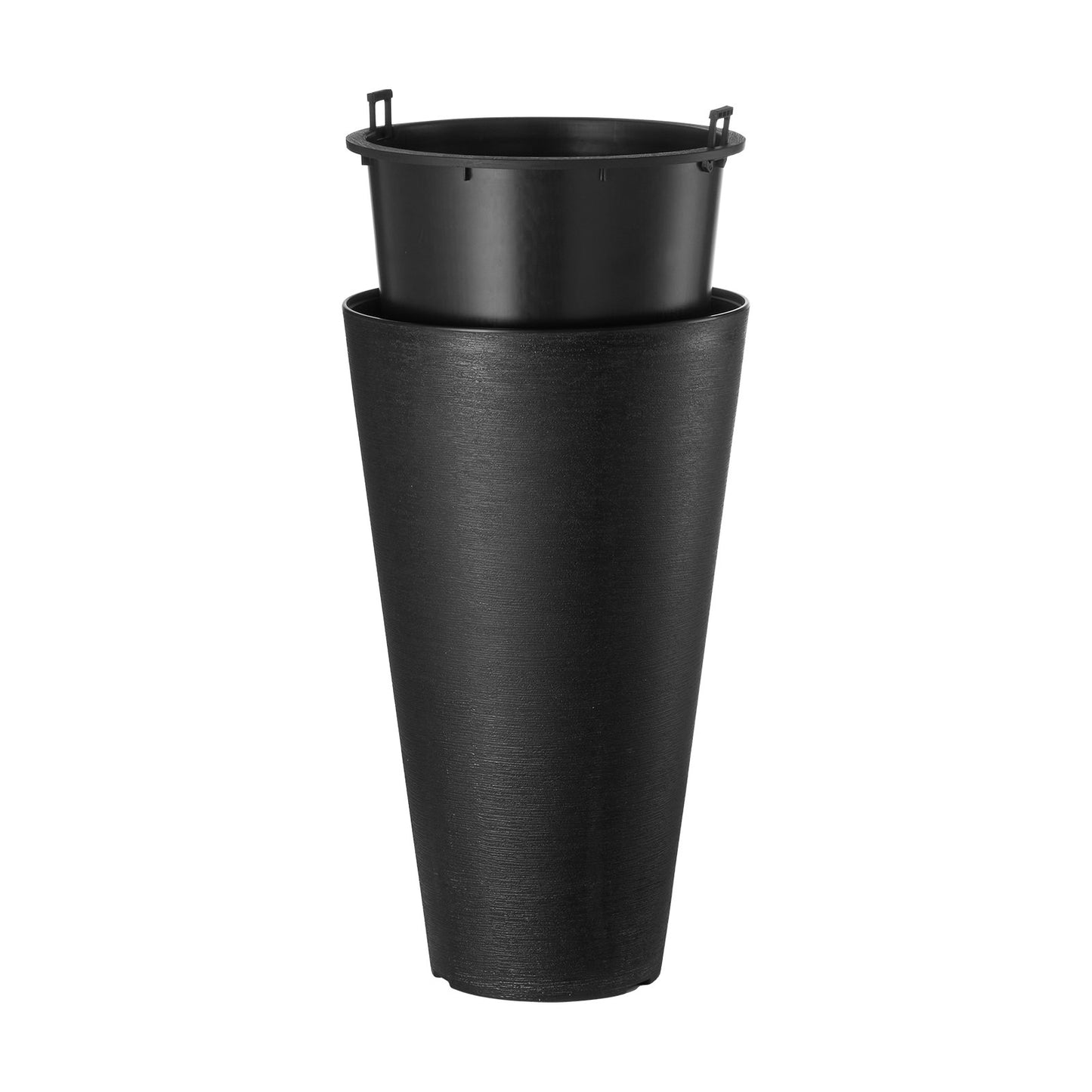 Tall Planter Set med 2 runda avsmalnande växtkrukor 24 in för utomhus inomhus