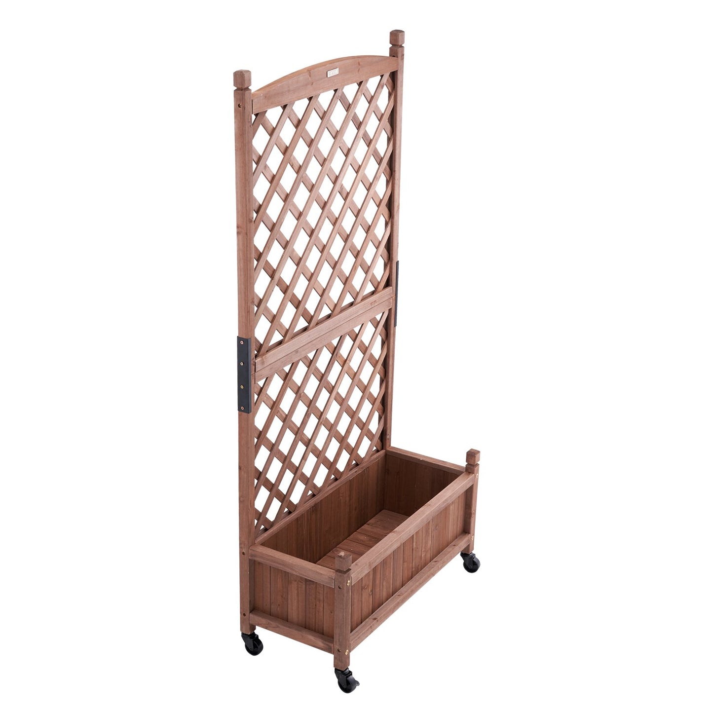 Upphöjd trädgårdssäng med spaljé, 30" x 13" x 61,4" utomhus upphöjda träplantor med dräneringshål, fristående spaljéer för klätterväxter Blommor i trädgård, uteplats, balkong