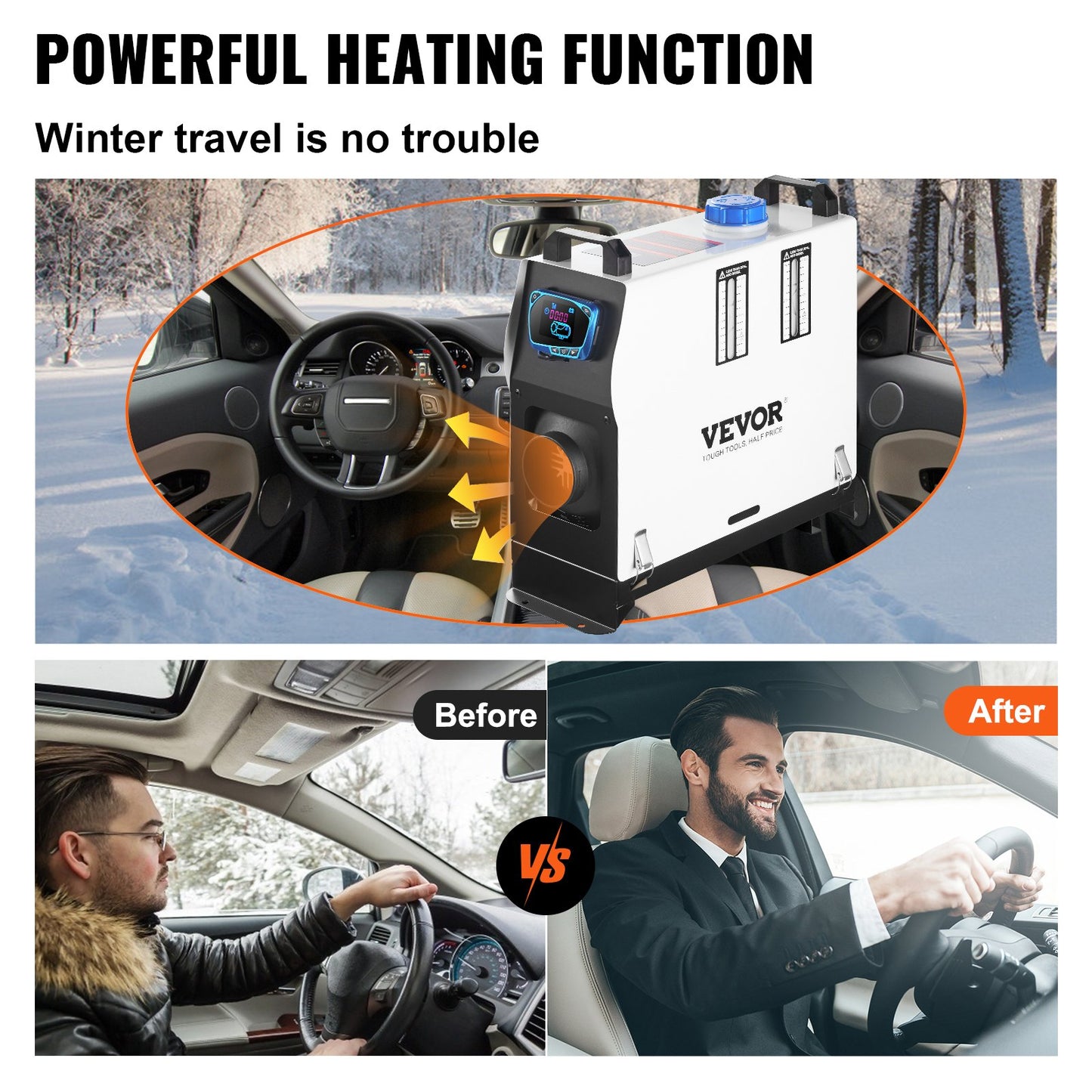 Dieselluftvärmare, 8KW Parkeringsvärmare, Allt i 1, 12V Lastbilsvärmare, One Air Outlet, med röd LCD-omkopplare, Fjärrkontroll, Snabbvärmande Dieselvärmare, För bil, RV Truck, Båt, Husbilar, Husvagnar