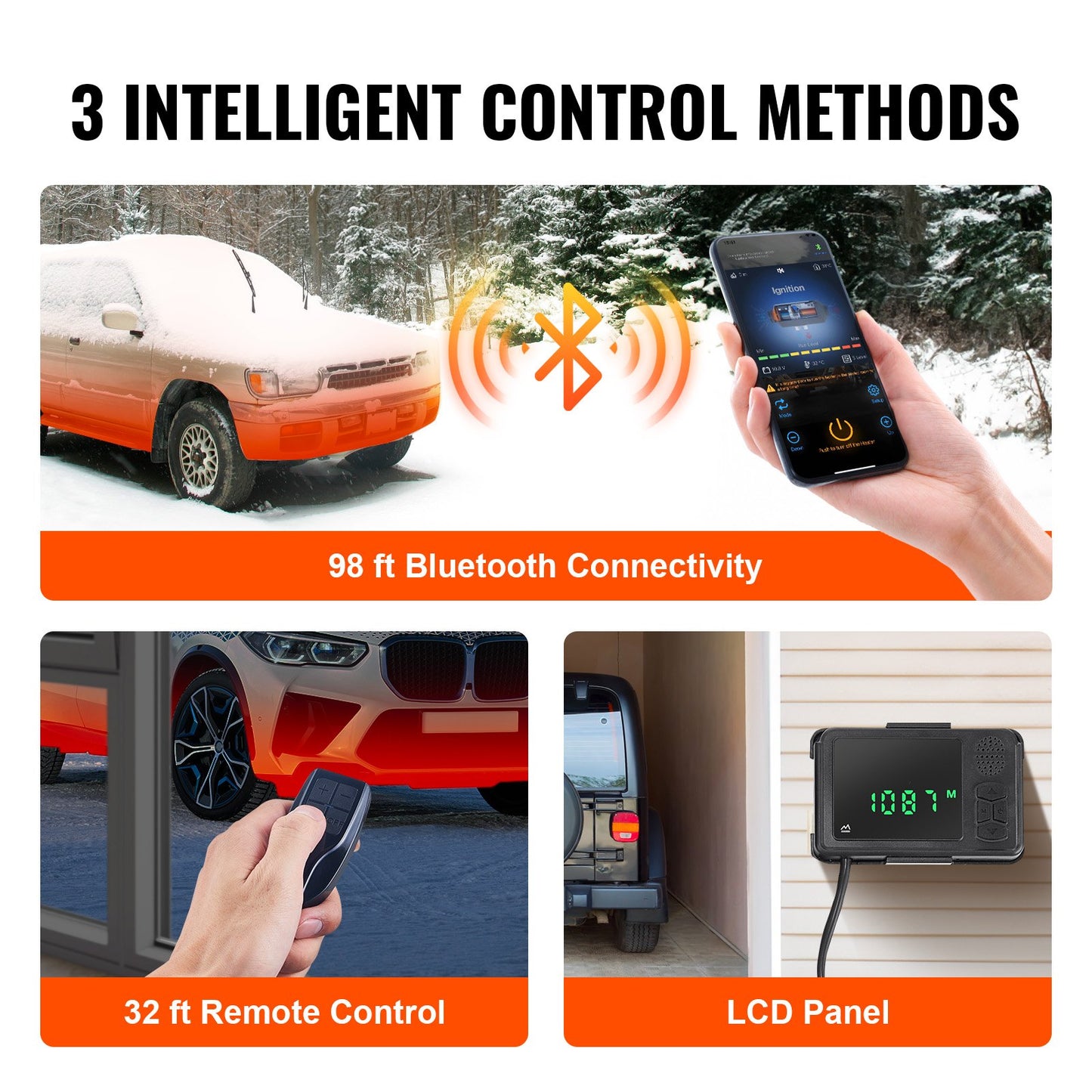 Diesel Luftvärmare 12V 2KW Bluetooth App LCD-skärm för bilbuss husbil inomhus