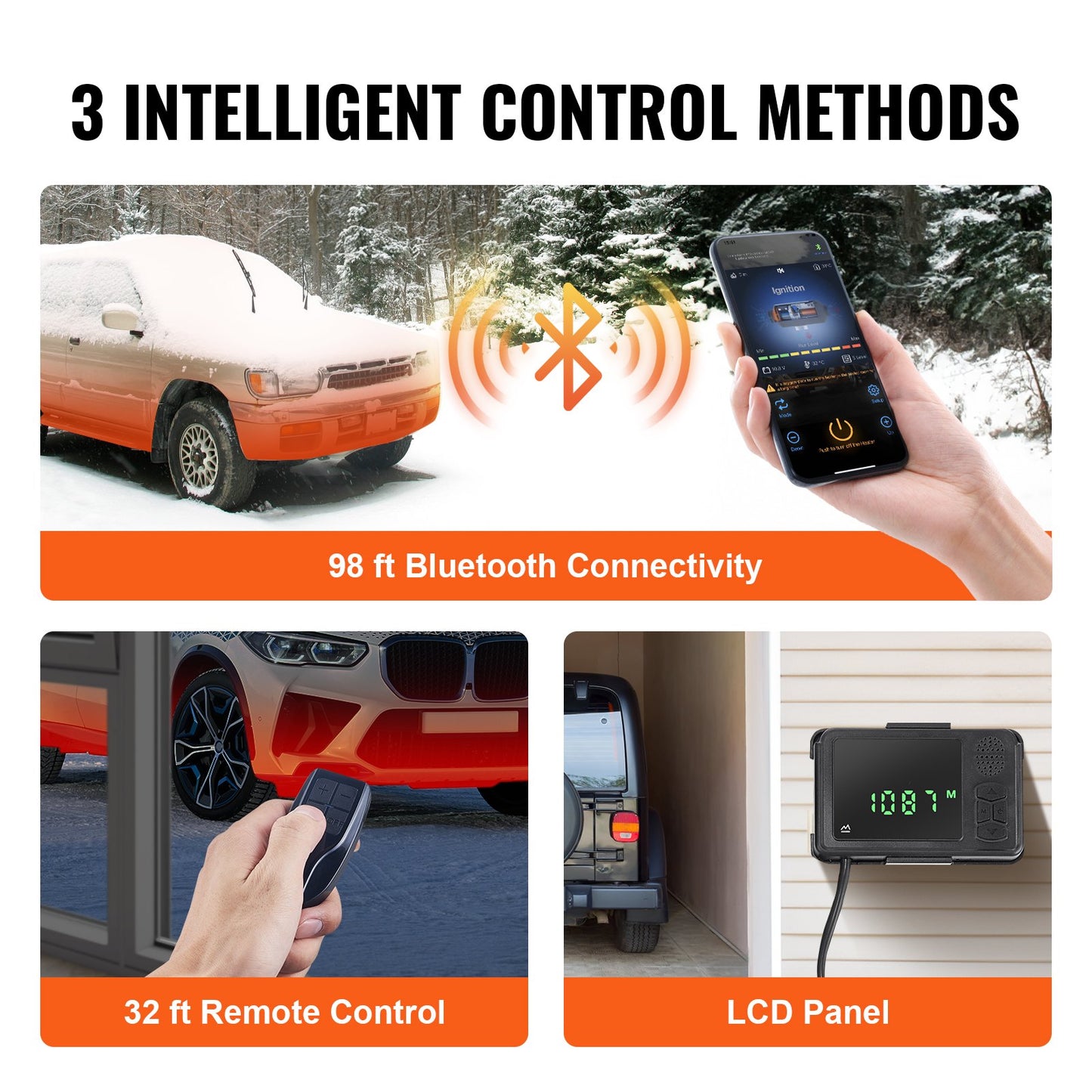 Diesel-Luftheizung, 12 V, 8 kW, Bluetooth-App, LCD-Display für Auto, Bus, Wohnmobil, Innenbereich