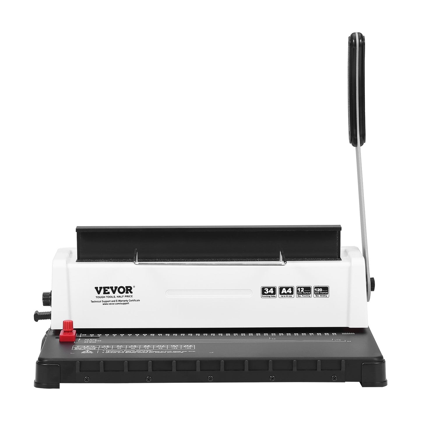 Coil Spiral Binding Machine, Manual Book Maker 34-Hole Binding 120 Sheets, Punch Binder Adjustable 3/16" - 9/16" Coil Binding Spines, for Letter Size, A4, A5