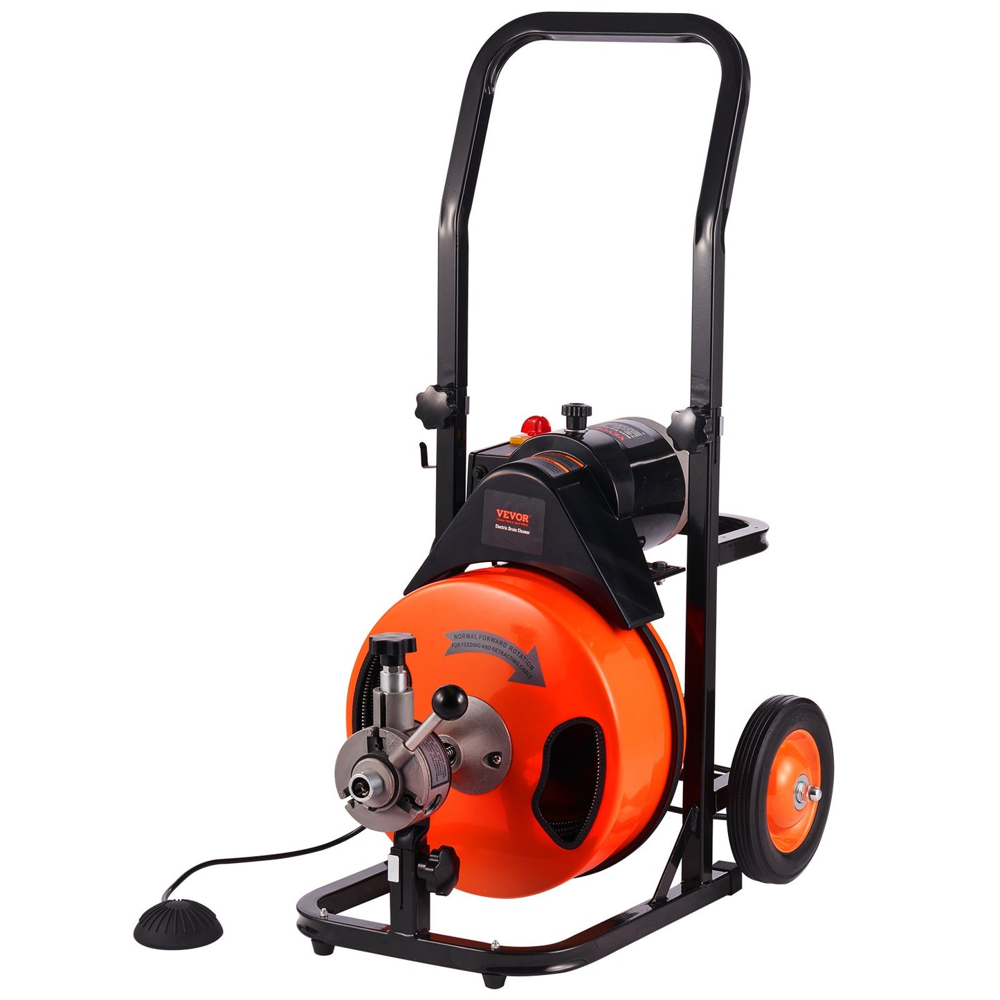 Drain Cleaning Machine Electric Drain Auger 50 FT x 3/8 In Auto Feed