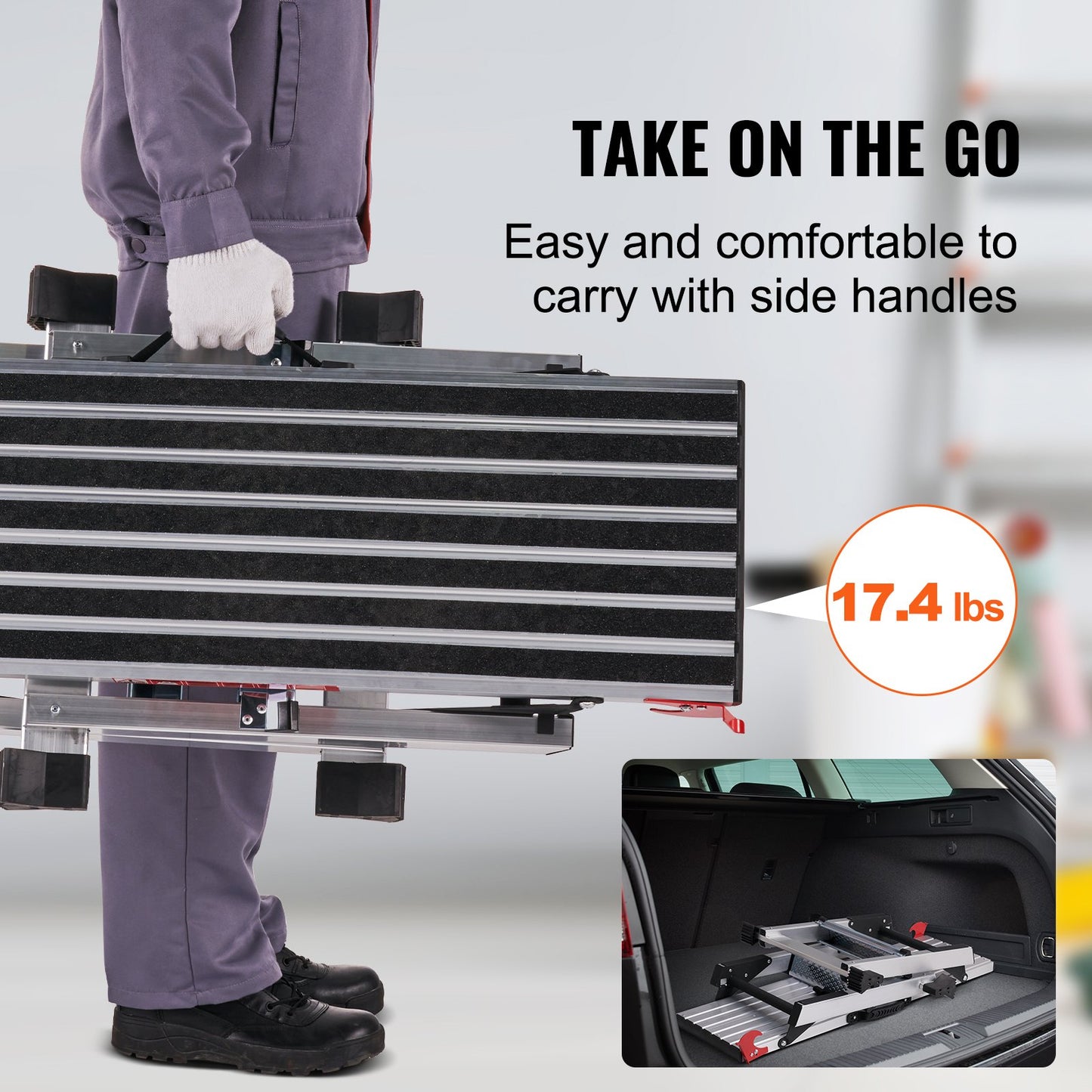 Foldable Work Platform, 660 lbs Load Capacity, Aluminum Gypsum Pallet Ladder, Heavy Duty Workbench with Non-Slip Feet, Ideal for Vehicle Washing, Cleaning, Painting, Decorating