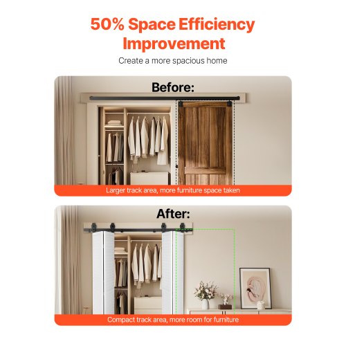 Folding Sliding Door Track Kit 60" For Four 14" Doors | EU