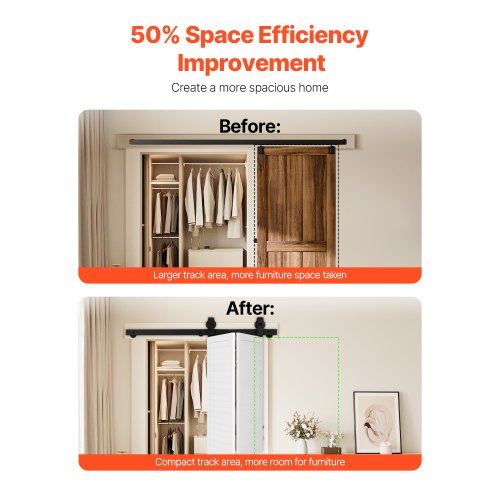 Folding Sliding Door Track Kit, 40" for Two 18" Doors | EU