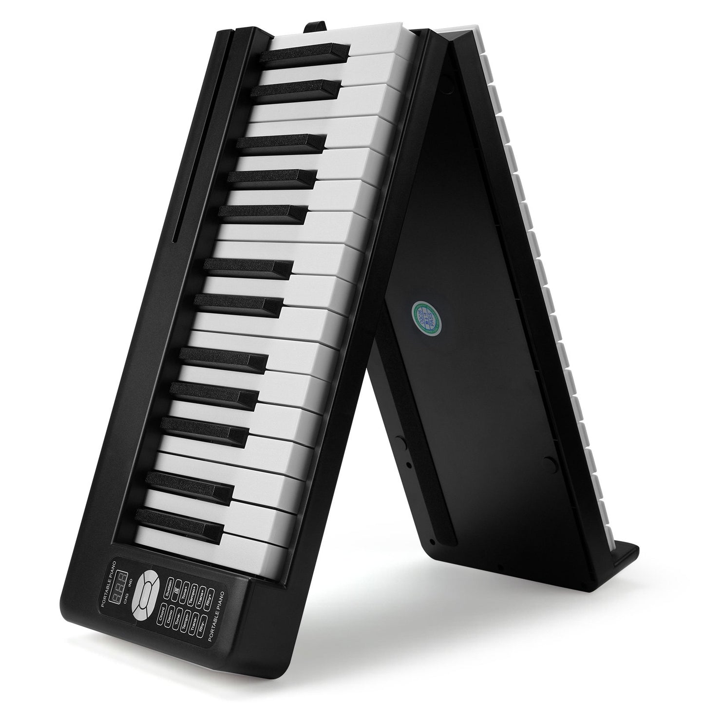 61 Key Folding Keyboard Piano Portable Foldable Piano Bluetooth MIDI Svart