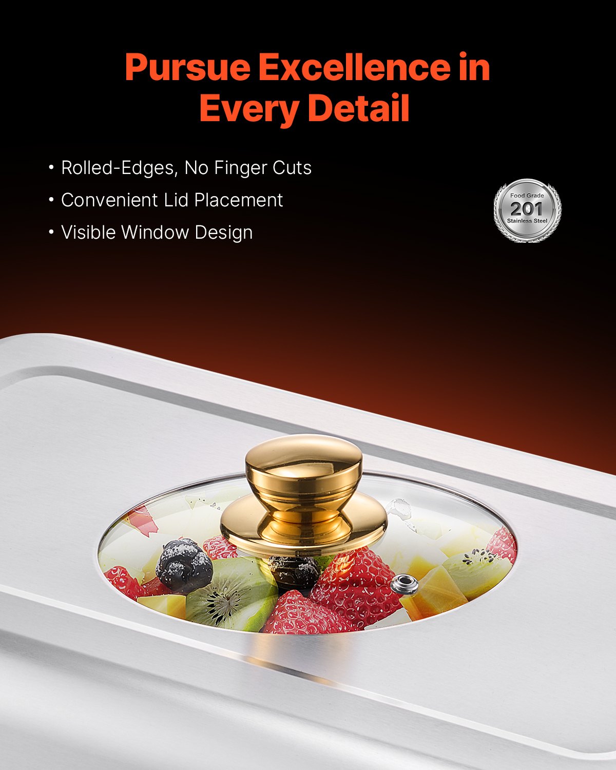 4 Qt 2-Pack Rectangle Chafing Dish Buffet Set Half Size Pan Stainless Steel