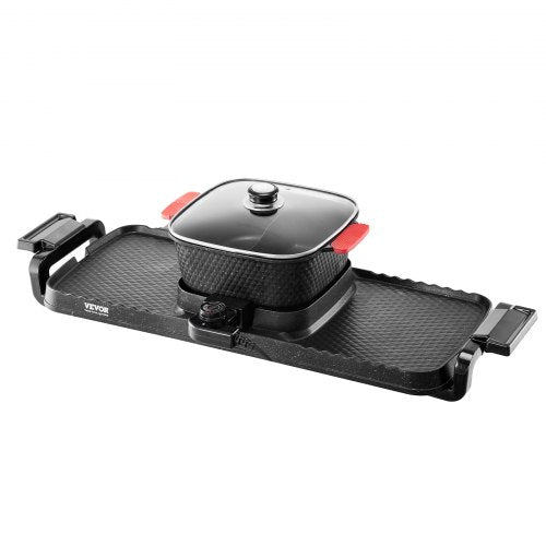 Hot Pot mit Grill 2300 W 2-in-1 elektrischer rauchfreier Grill mit abnehmbarer Kochplatte | EU
