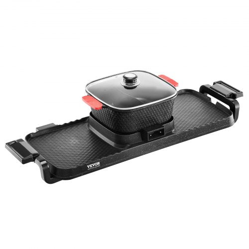 Hot Pot mit Grill 2300 W 2-in-1 elektrischer rauchfreier Grill mit abnehmbarer Kochplatte | EU