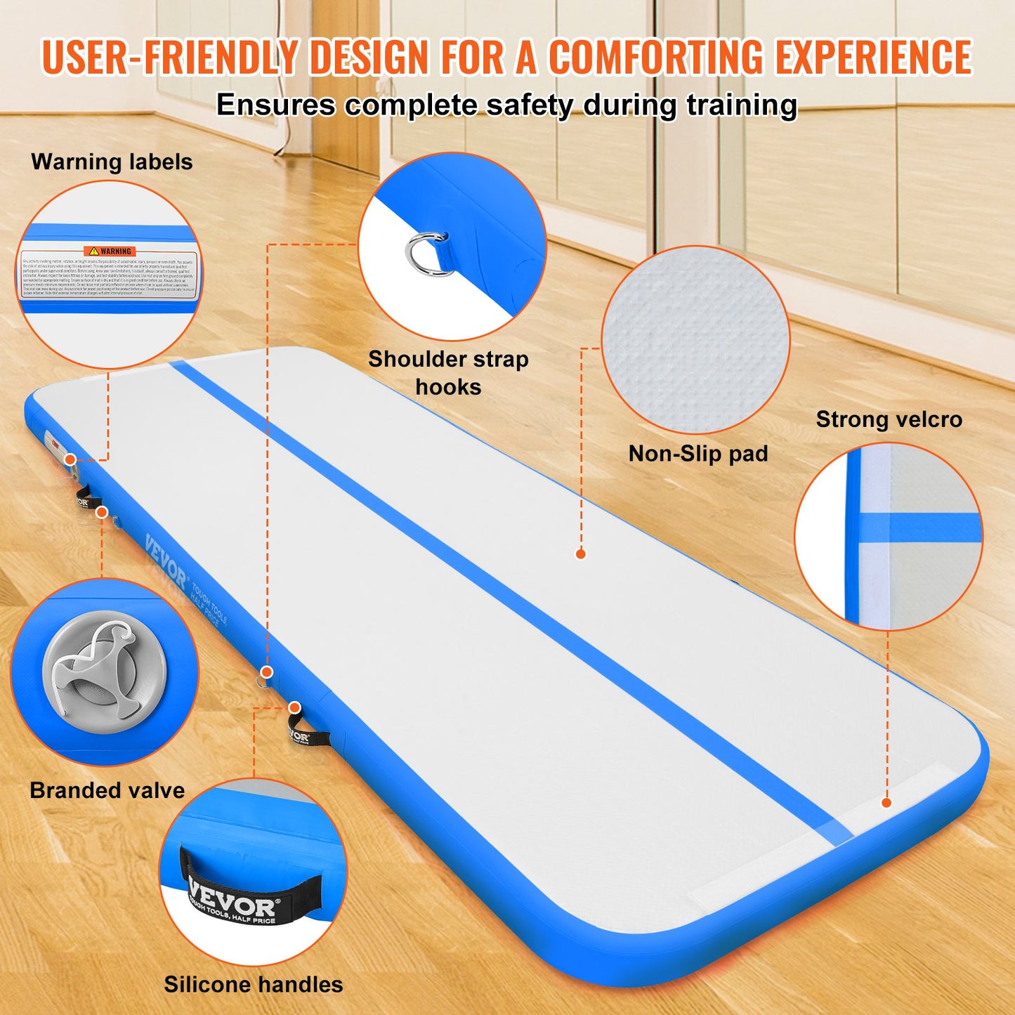 10FT Air Track Inflatable Training Tumbling Gymnastics Gym Mat with Pump