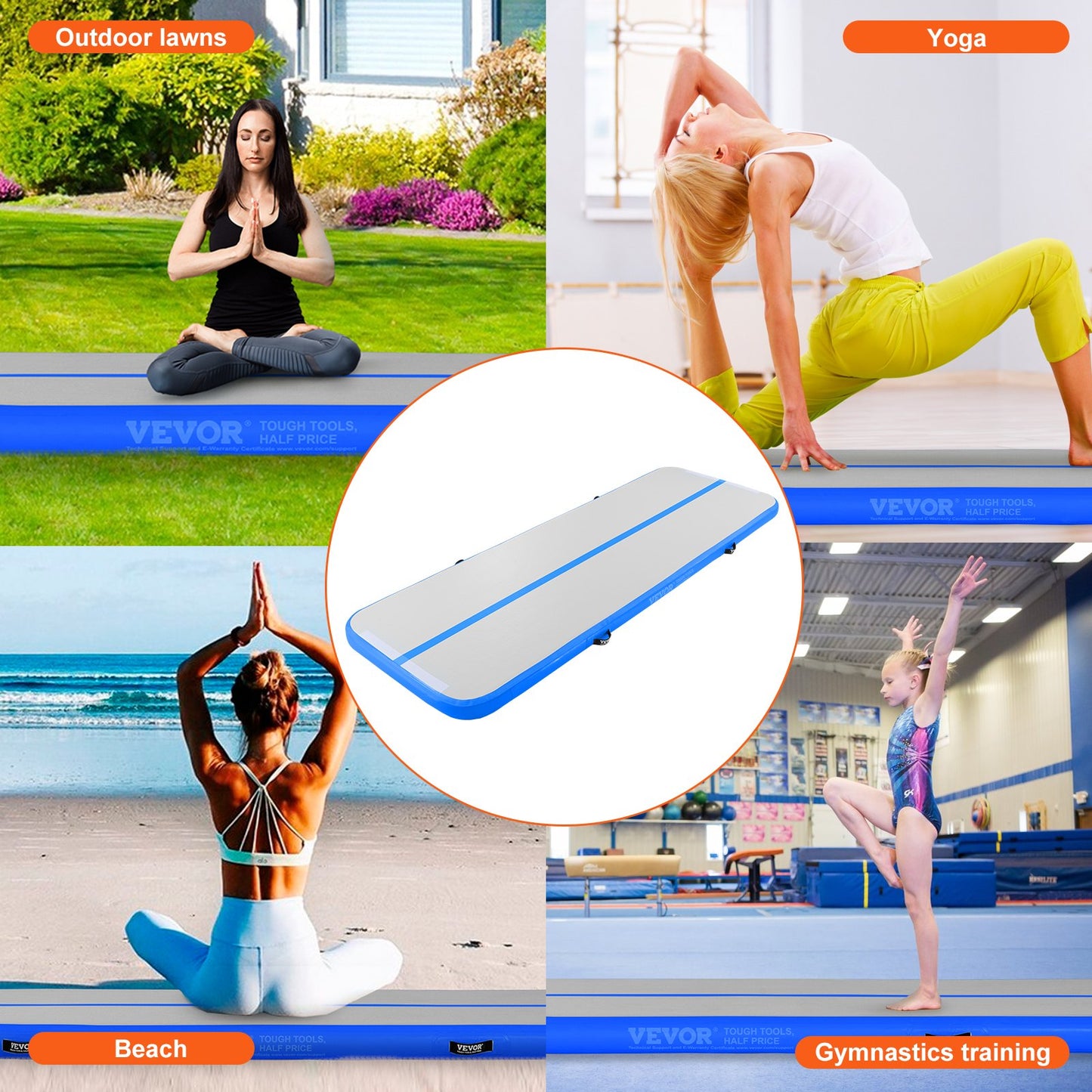 10FT Air Track Inflatable Training Tumbling Gymnastics Gym Mat with Pump