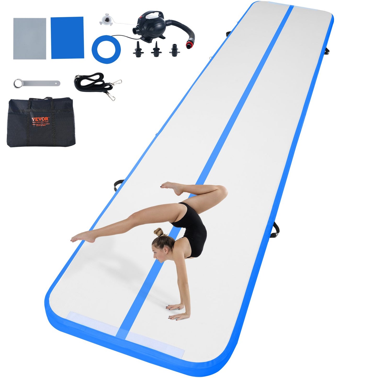 16FT Air Track Uppblåsbar träning Tumbling Gymnastik Gymmatta med pump