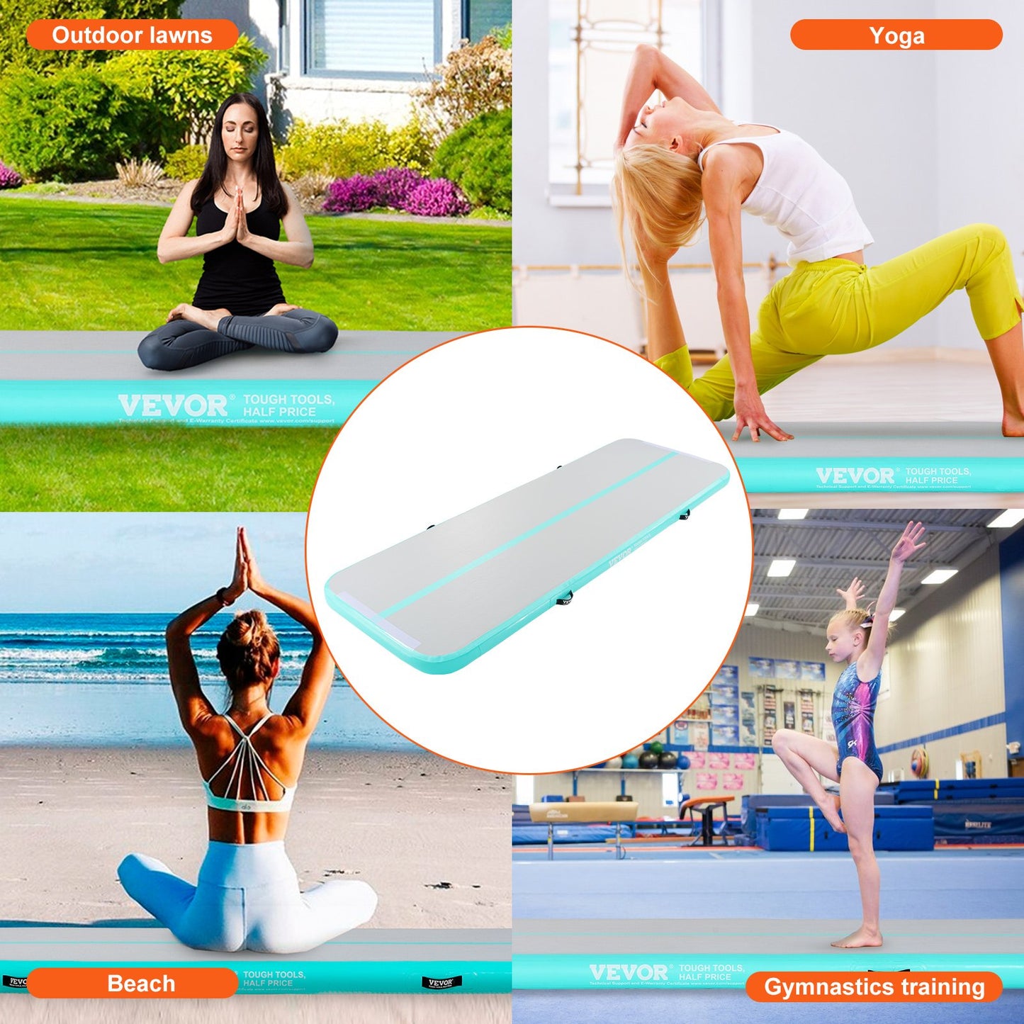 10FT Air Track Aufblasbare Training Tumbling Gymnastik Gym Matte mit Pumpe