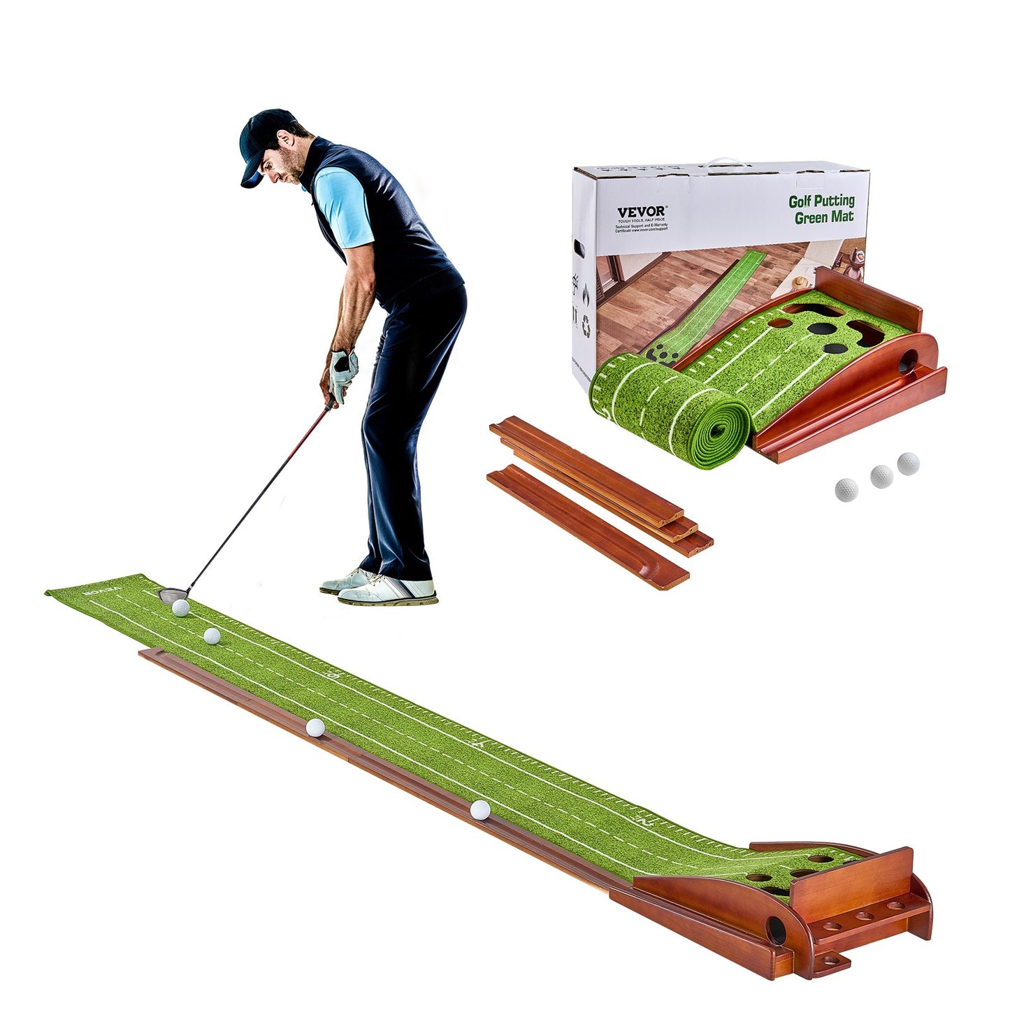 5-håls golfputtmatta Inomhusgolfputtinggreen Golfträningshjälp