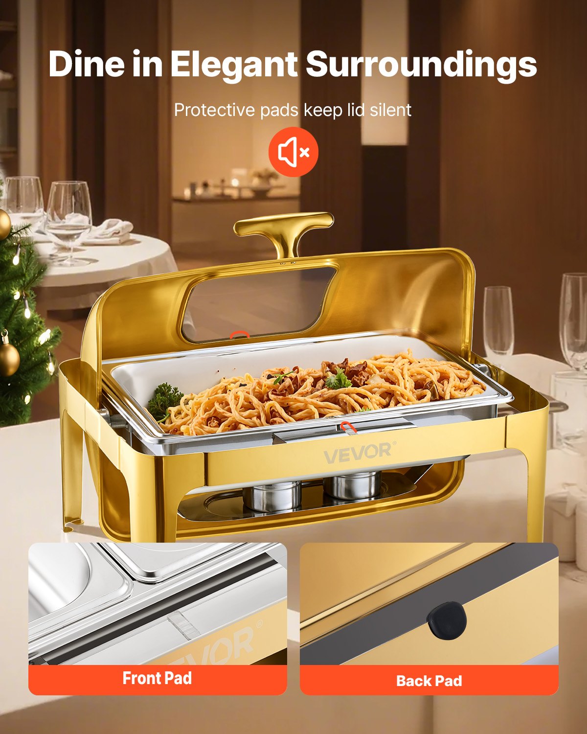 9Qt rektangulär rulltopp skavskålsats med fullstor panna rostfritt stål