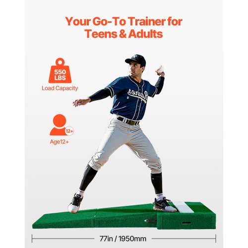 77 in Pitching Mound Portable Pitcher Mound Baseball Softball Practice | EU