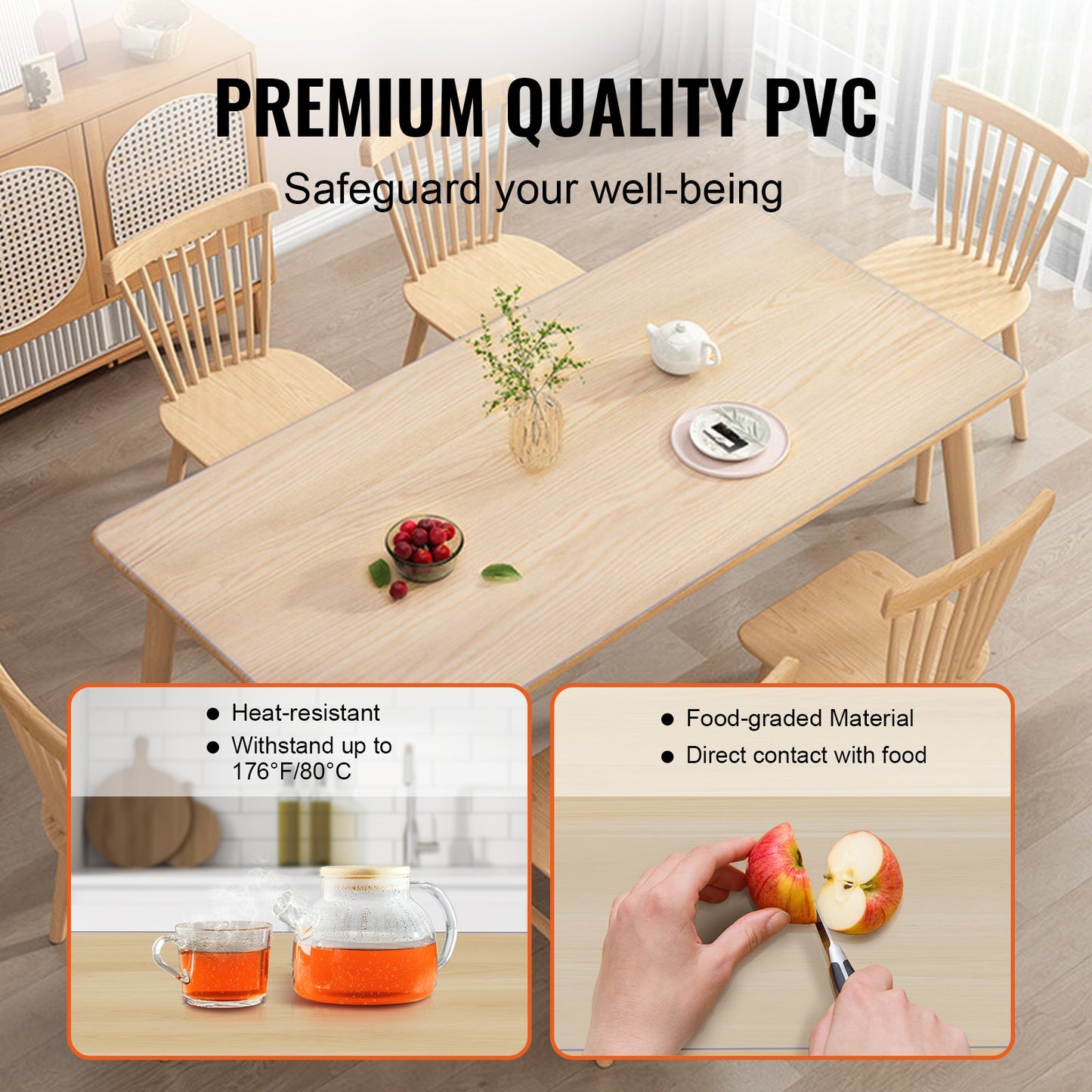 Klart bordsskydd, 18" x 36" rektangelbordsöverdrag, 1,5 mm tjock PVC-plastduk, vattentätt skrivbordsskydd för skrivbord, soffbord, matsalsbord