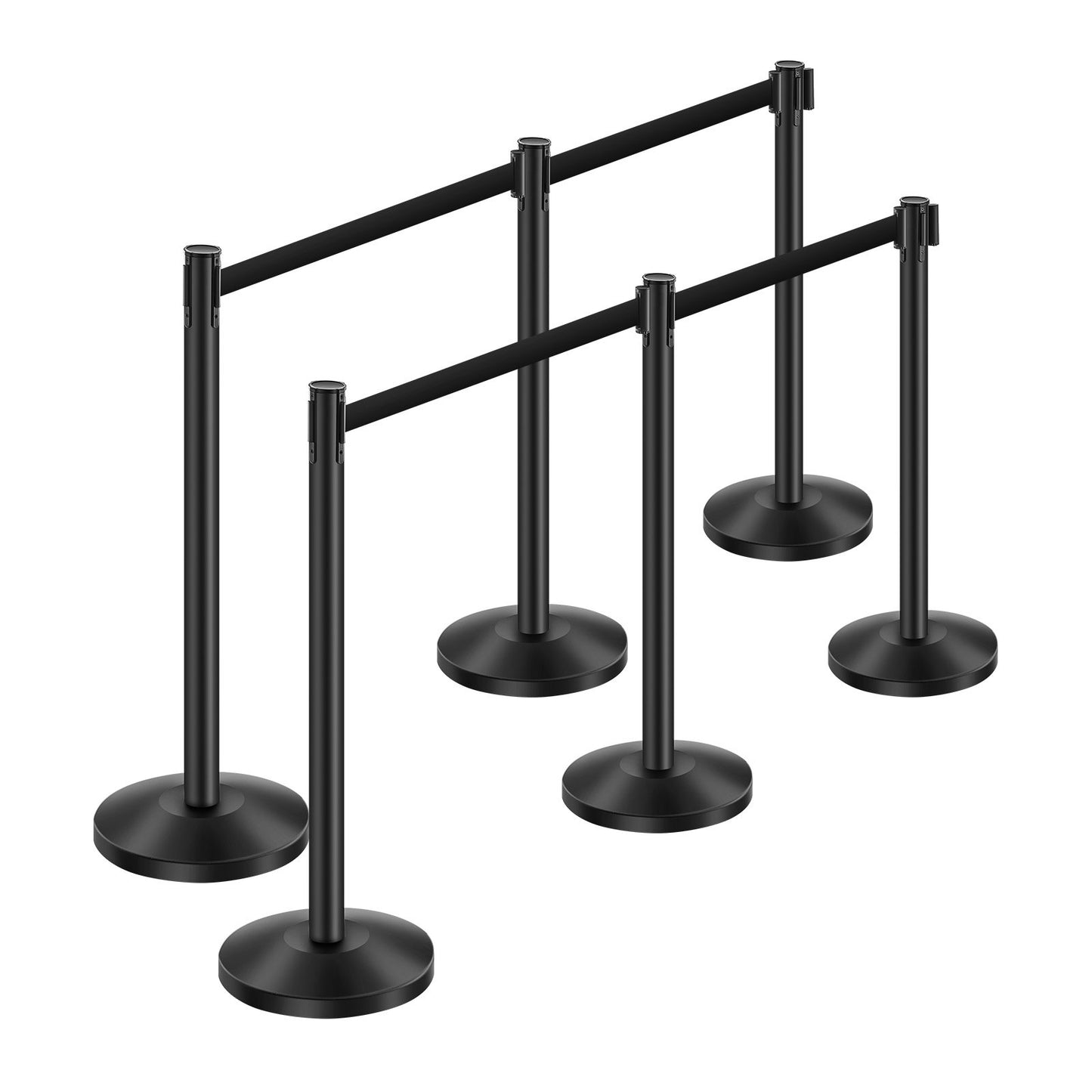 6 support posts with 4 retractable belts and hollow base for sand injection