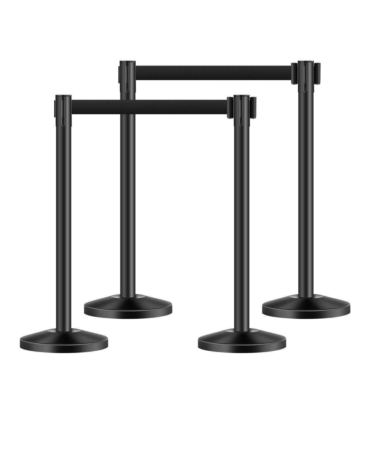 4 support posts with 4 retractable belts and hollow base for sand injection