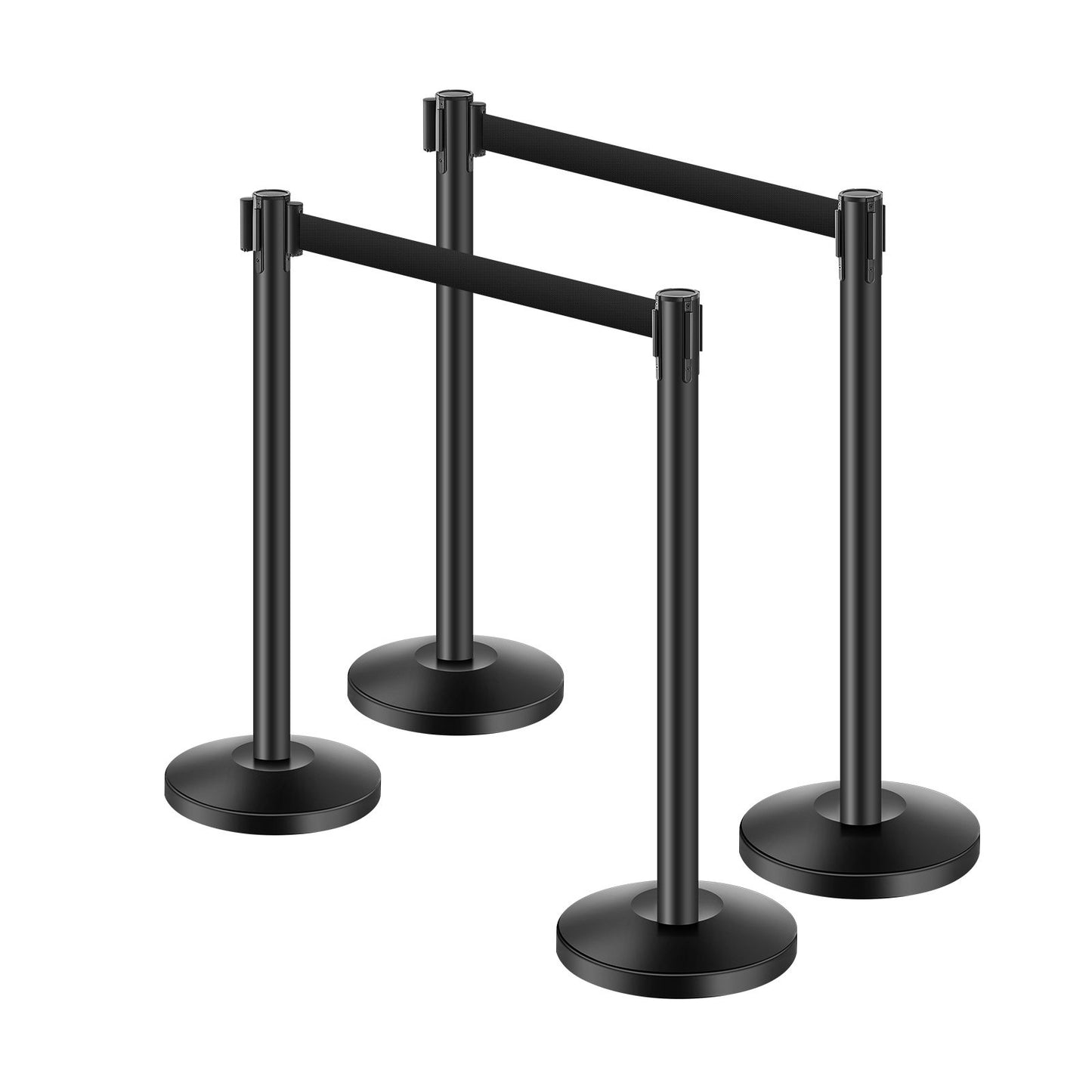 4 support posts with 4 retractable belts and hollow base for sand injection