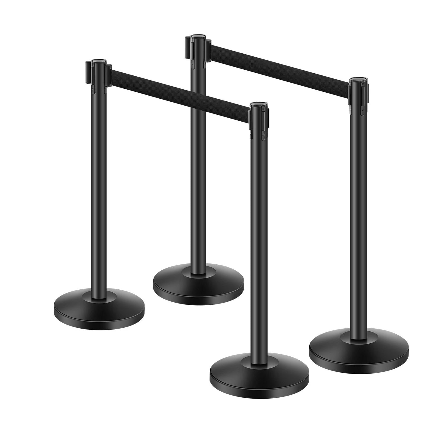 4 support posts with 4 retractable belts and hollow base for sand injection