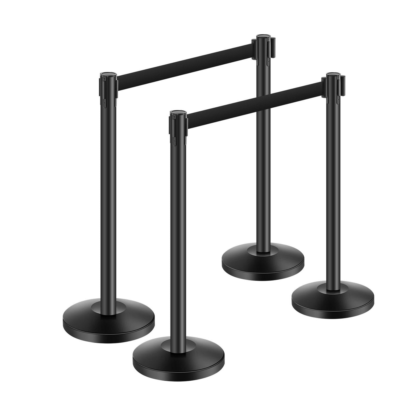 4 support posts with 4 retractable belts and hollow base for sand injection