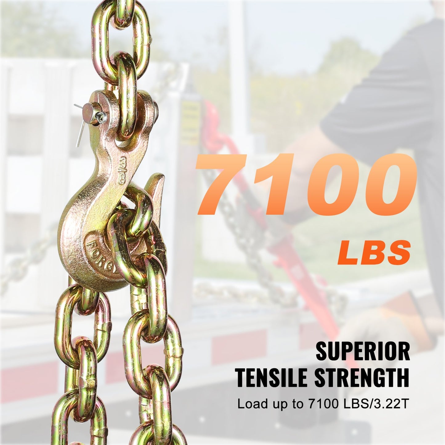 Binder Chain G80 Tie Down Dragkedja med två krokar 3/8" x 10,3' 7100 lbs