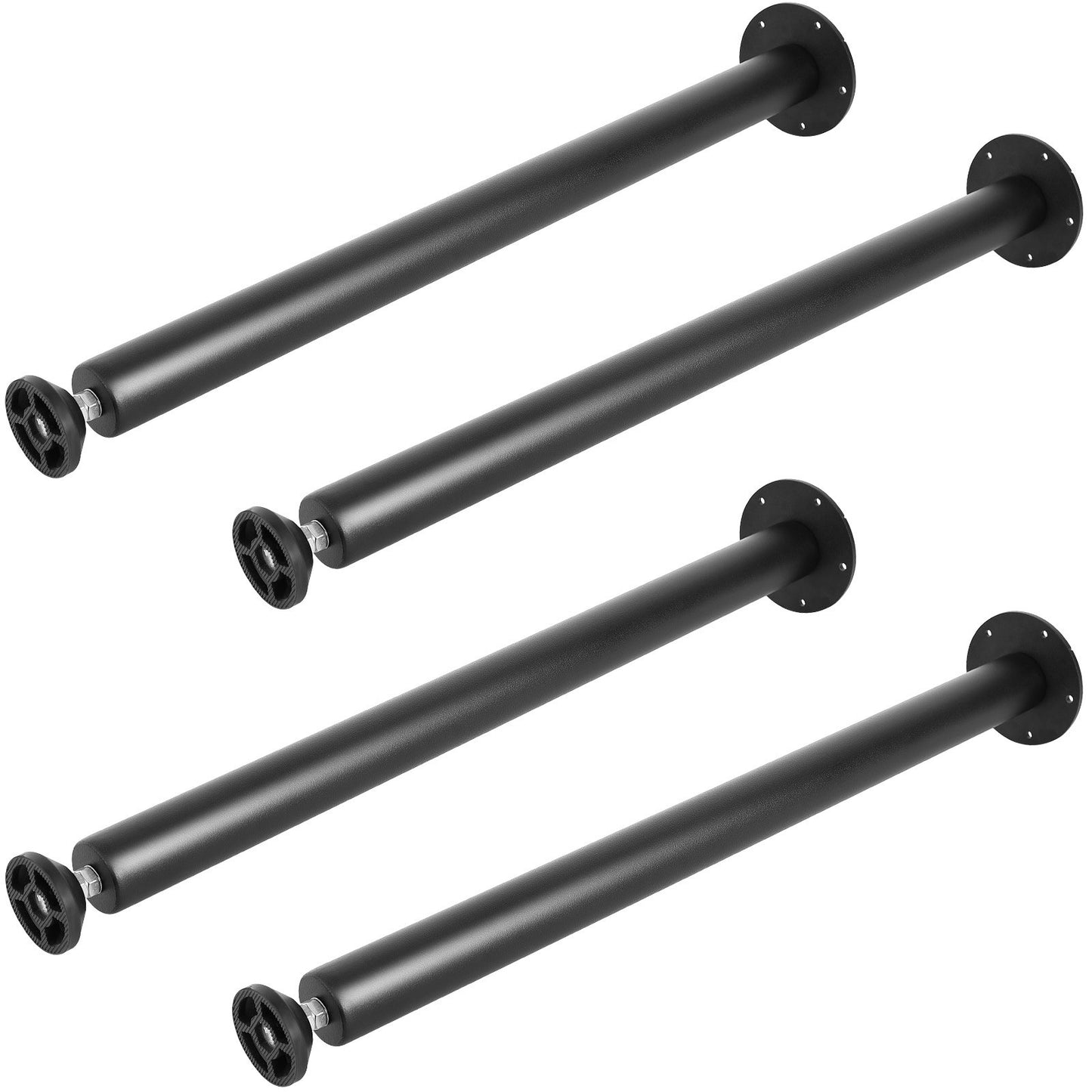 711,2 MM justerbara skrivbordsben, förstärkt stål kontorsbordsmöbelben Set med 4 för gör-det-själv, 544,3 KG Lastkapacitet Heavy Duty skrivbordsben, snabbinstallationsben med justerbar fotkopp Svart
