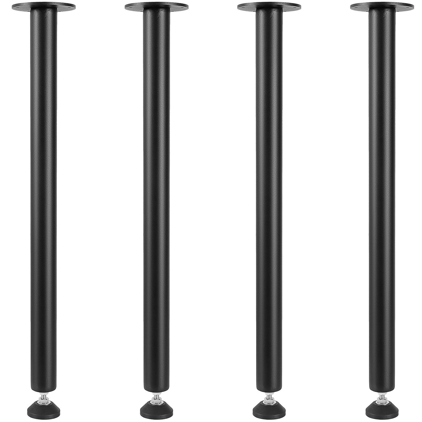 711,2 MM justerbara skrivbordsben, förstärkt stål kontorsbordsmöbelben Set med 4 för gör-det-själv, 544,3 KG Lastkapacitet Heavy Duty skrivbordsben, snabbinstallationsben med justerbar fotkopp Svart