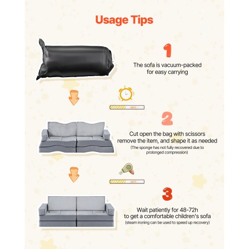 Modulär leksoffa för barn, sektionssoffa för småbarn med armstöd, 28D svamp och kort lugg, konvertibel modulär barnsoffa DIY kreativ kombination för lekrum, sovrum, vardagsrum, 14 delar, grå | EU