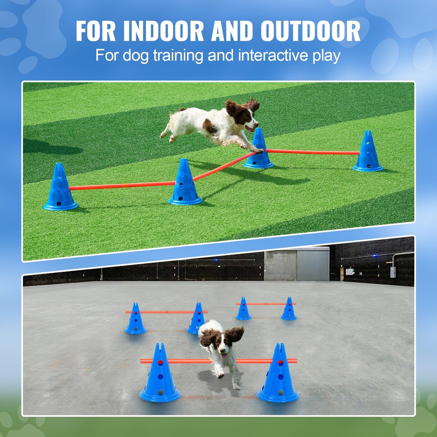 Dog Agility Häckkon Set 6 ST Kit-12 xKoner 6 xAgility Stavar med väska