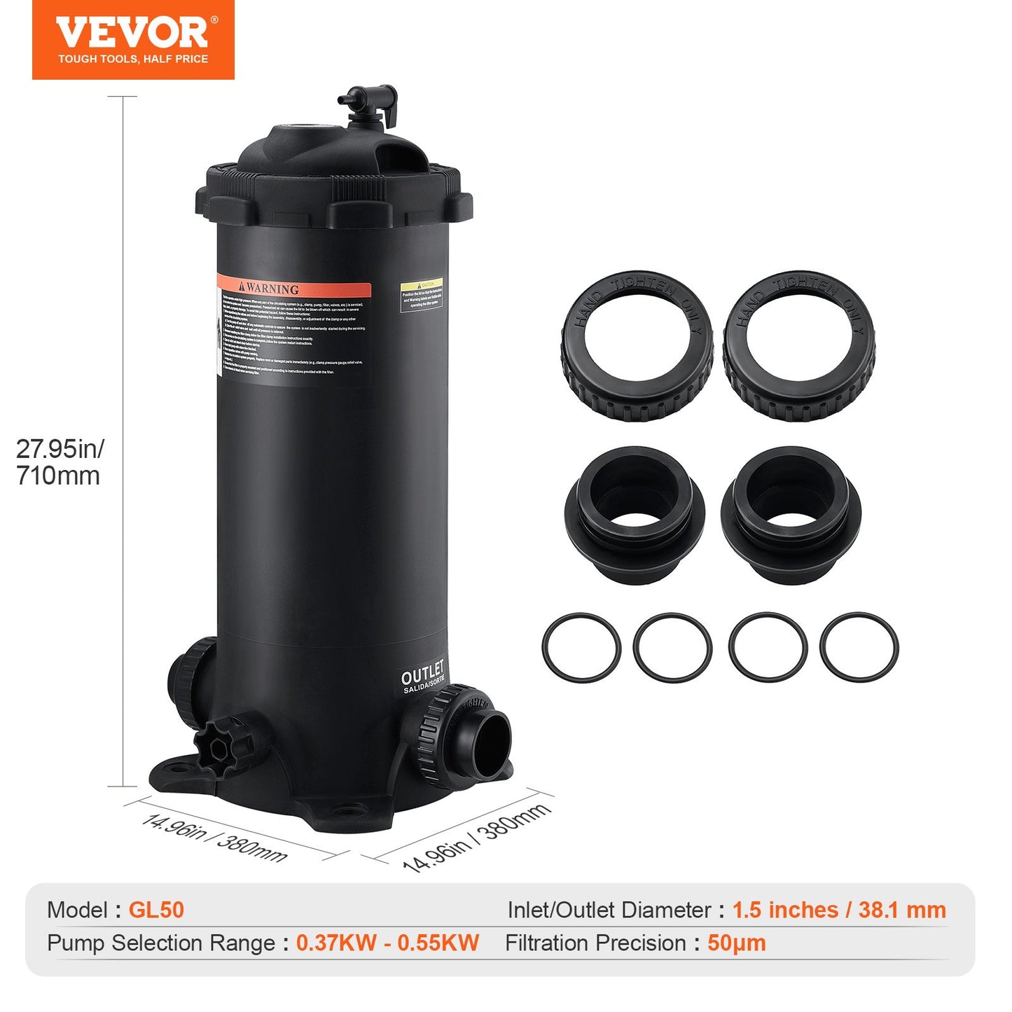 Pool Cartridge Filter In/Over Mark Pool Filtration 4.6 sq.m